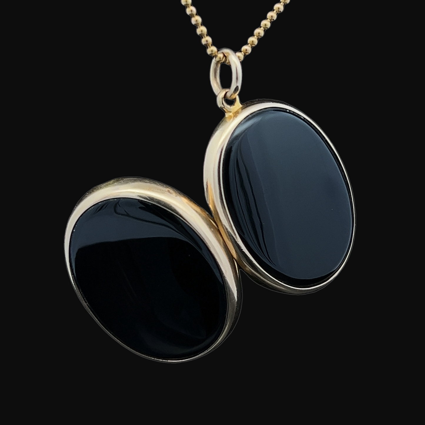 Antique Victorian Vauxhall Glass 15ct Gold Mourning Locket