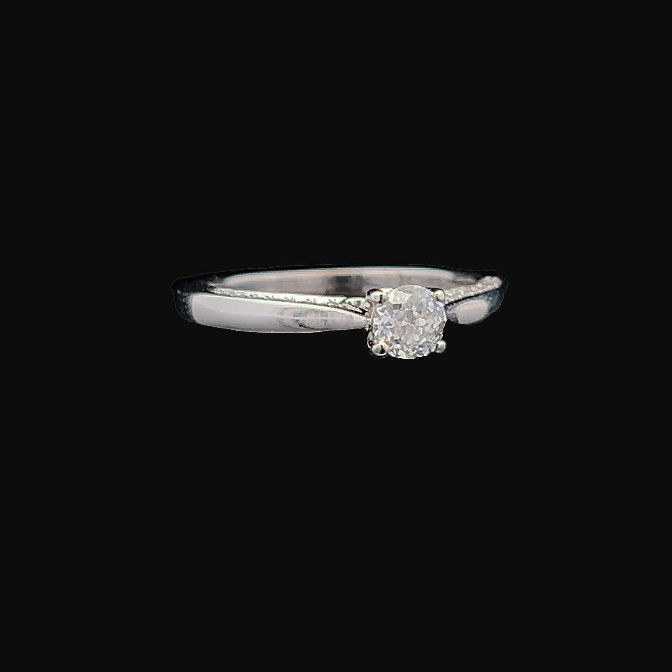 Certificated Solitaire Natural Diamond 18ct White Gold Engagement Ring