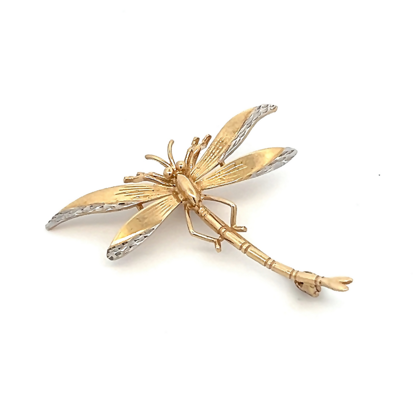 Vintage Victorian Style 9ct Gold Dragonfly Brooch