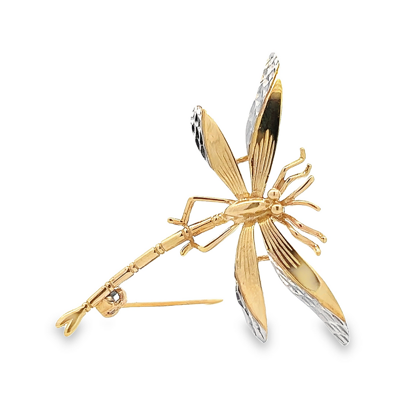 Vintage Victorian Style 9ct Gold Dragonfly Brooch