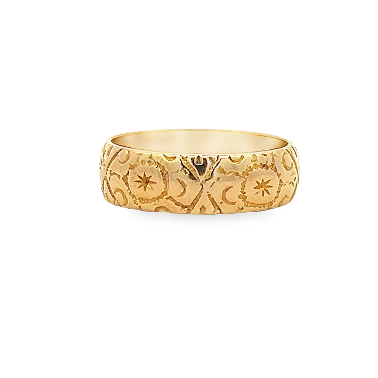 Antique Edwardian 18ct Gold Hand Engraved Wedding Ring