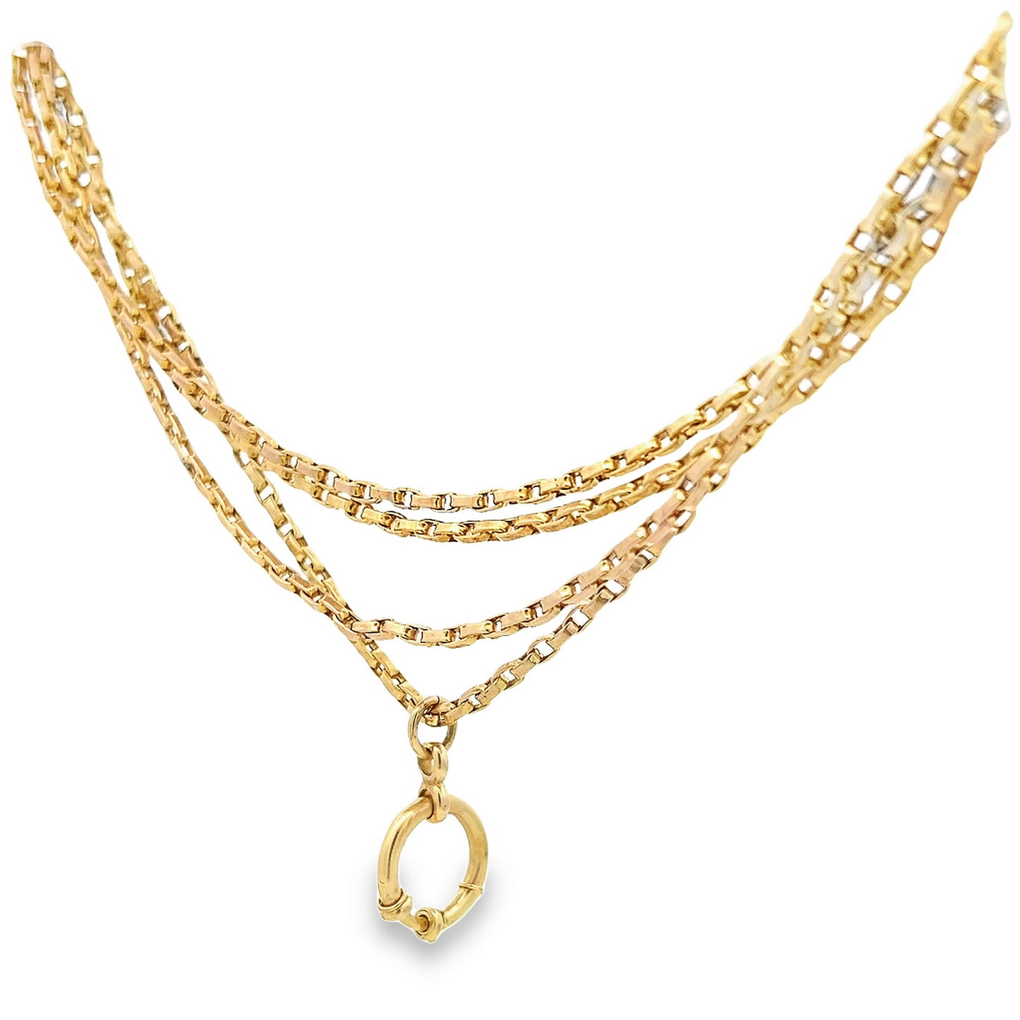 Antique Victorian 9ct Gold Oval Belcher Link Guard Chain