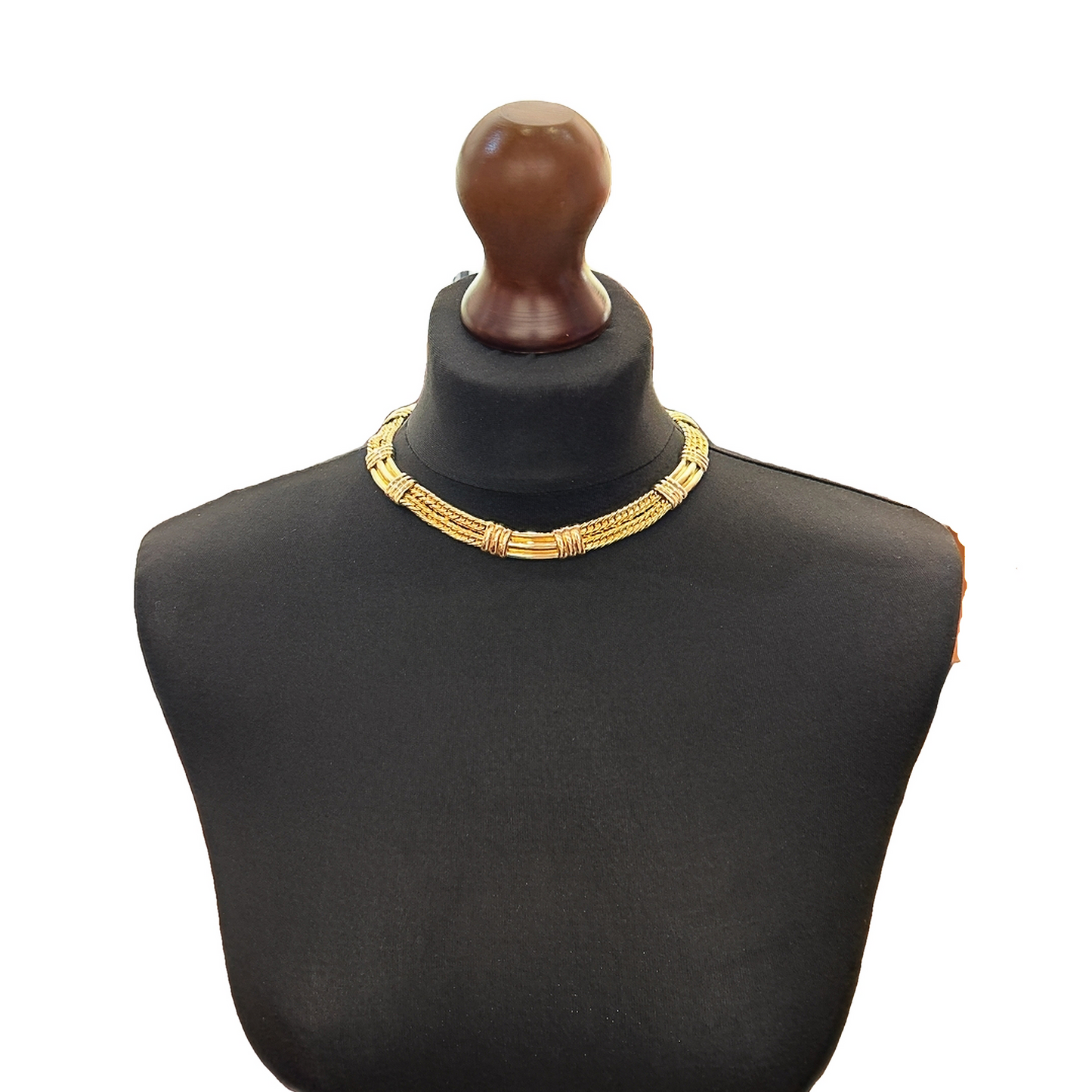 Modernist Solid 14ct Yellow Gold Fetter Link 'Cleopatra' Collar