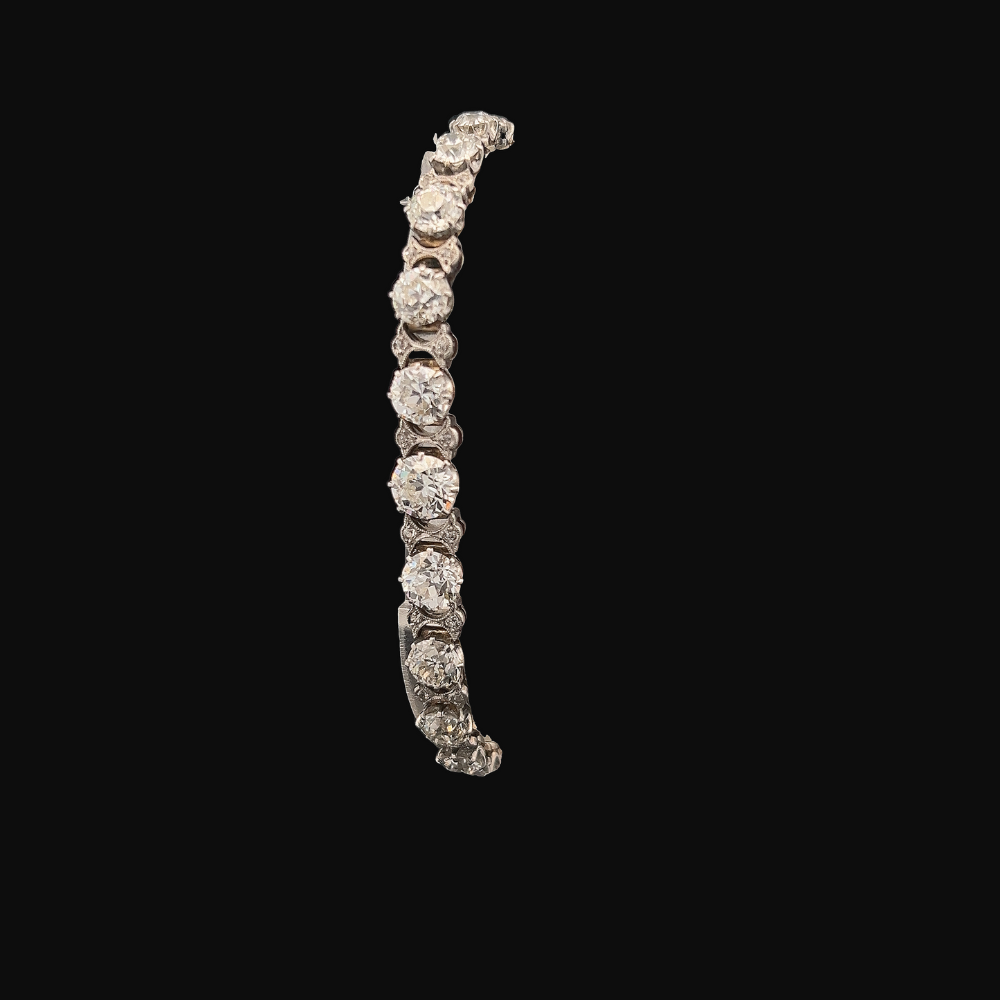 Superb Antique Edwardian Graduated Diamond Line Bracelet