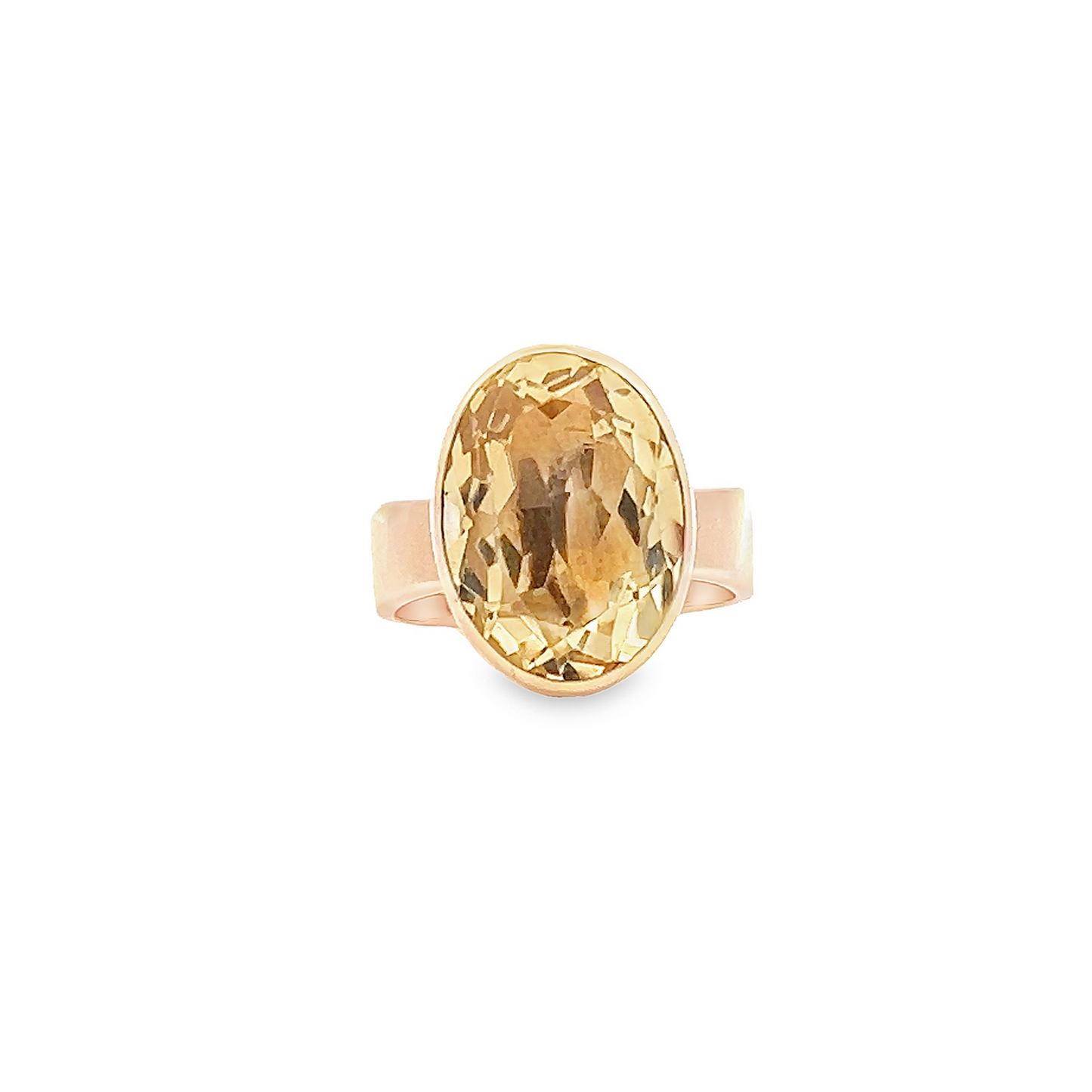 Vintage Scandinavian Style Citrine 9ct Gold Dress Ring