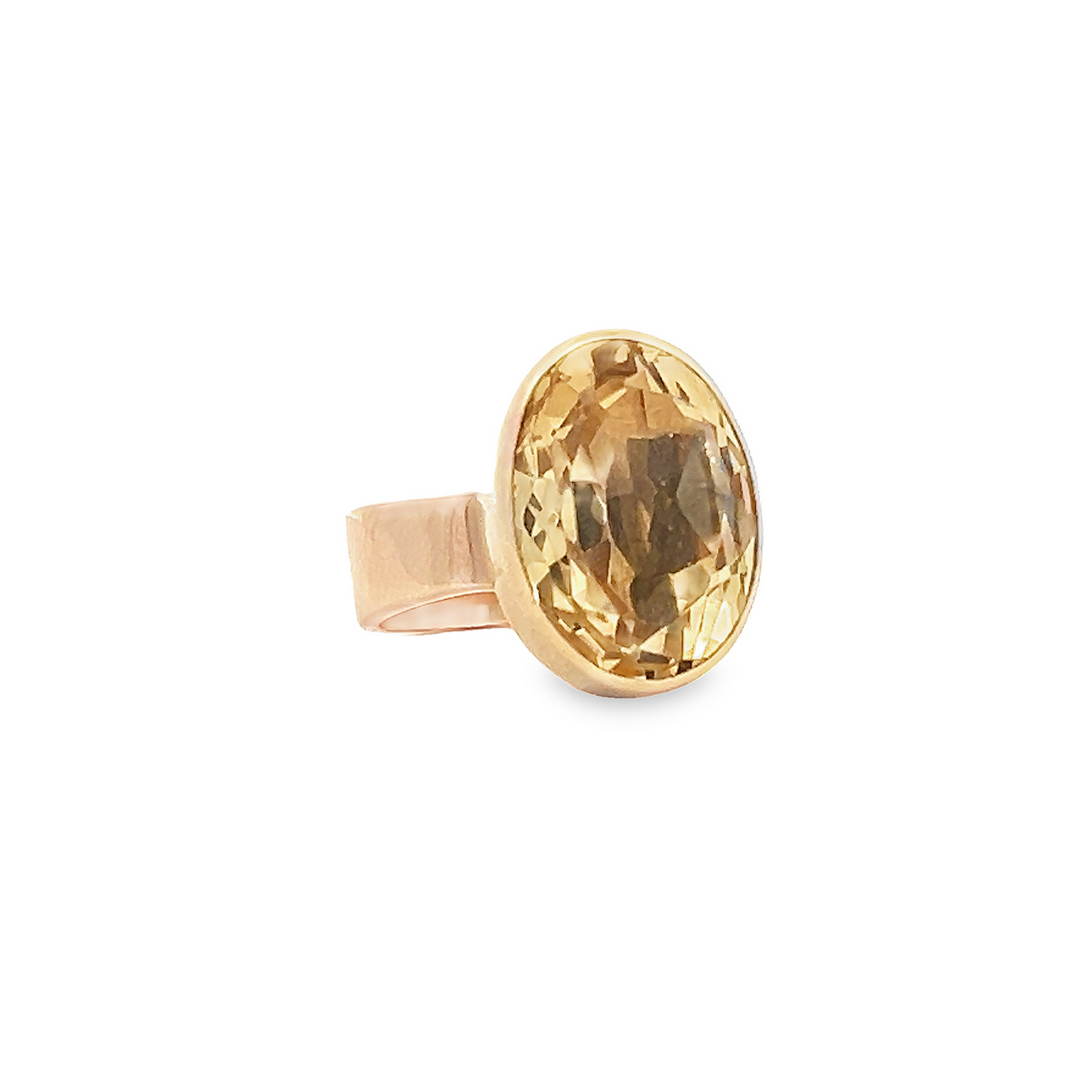 Vintage Scandinavian Style Citrine 9ct Gold Dress Ring