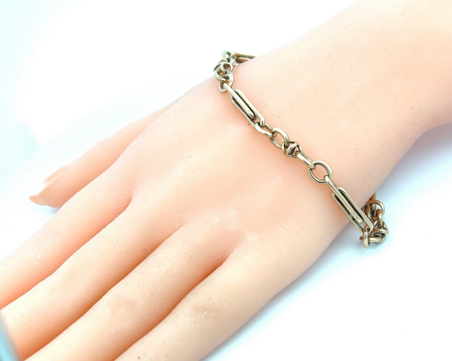 Vintage Victorian Style 9ct Gold Ornate Fetter Link Bracelet