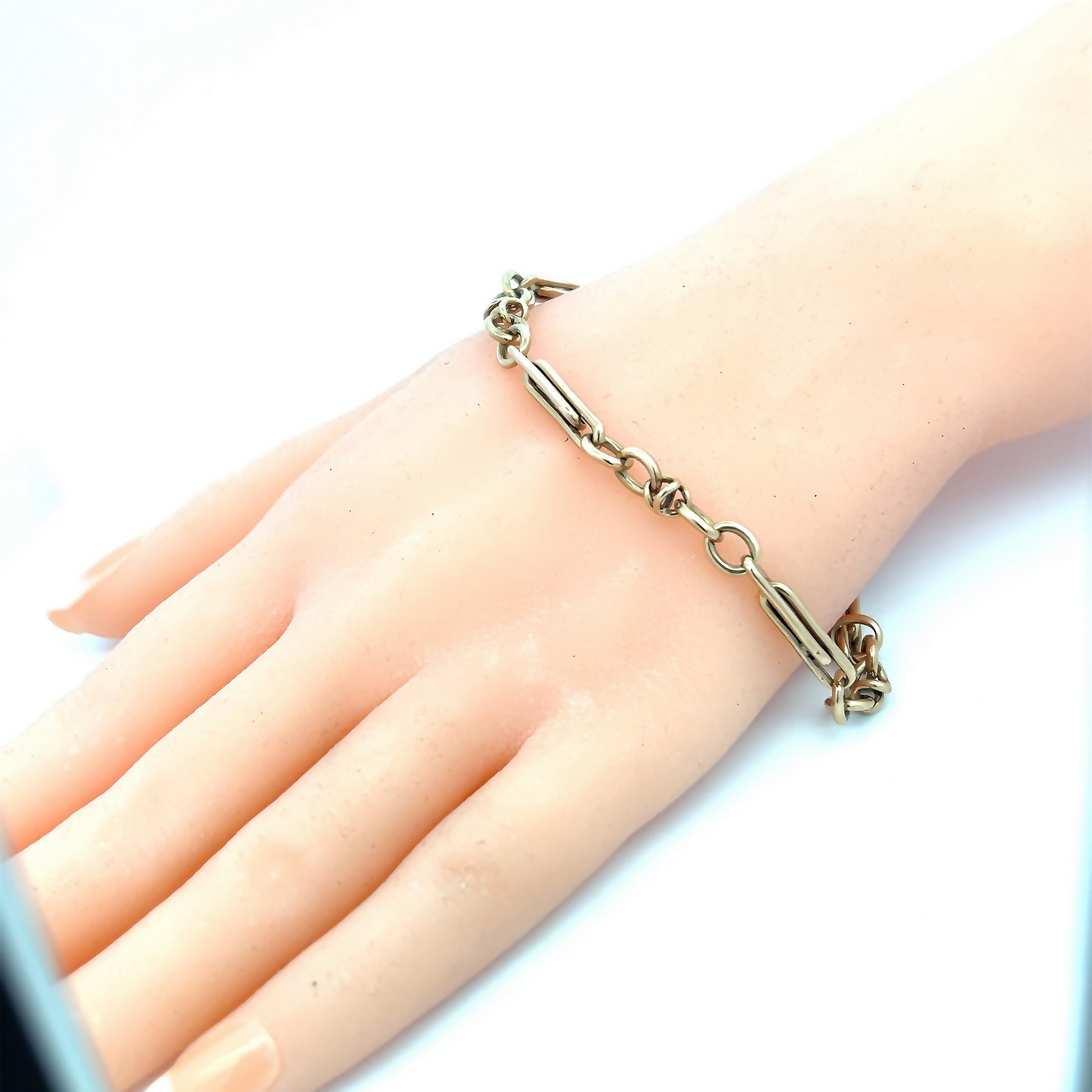 Vintage Victorian Style 9ct Gold Ornate Fetter Link Bracelet