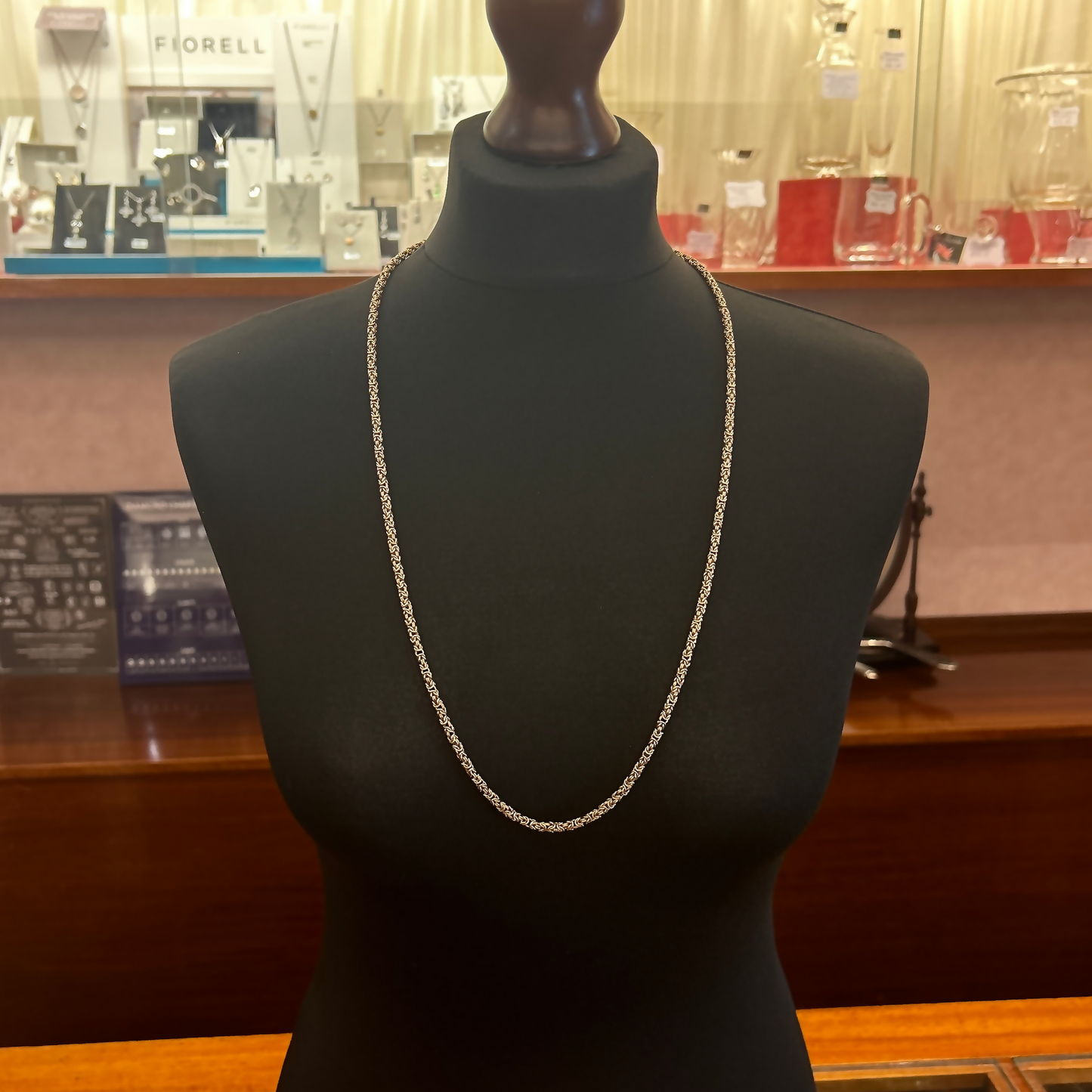 Vintage 30.45 Inches 9ct Gold Byzantine Necklace / Chain