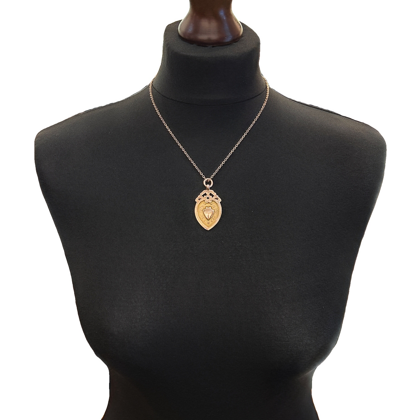 Antique Edwardian Shield 9ct Rose Gold Pendant / Fob