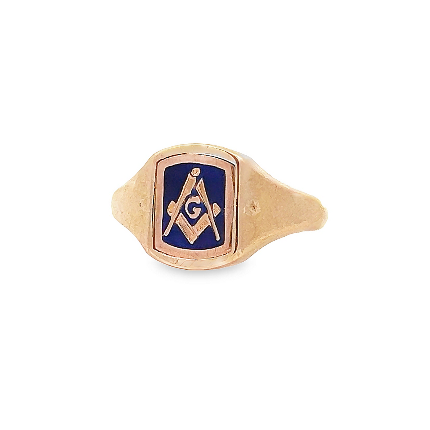 Vintage Enamel Masonic 'Swivelling' 9ct Gold Signet Ring