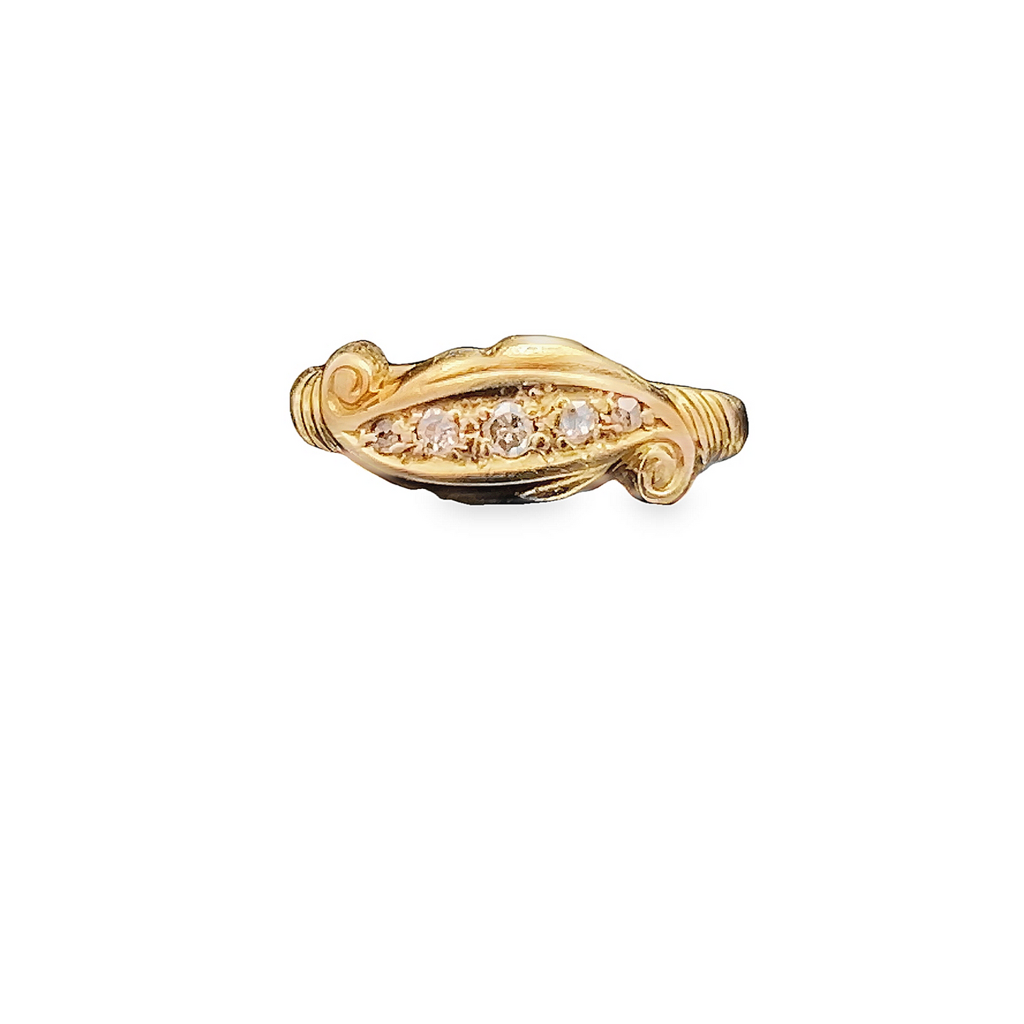 Antique Edwardian Five Stone Diamond 18ct Gold Ring
