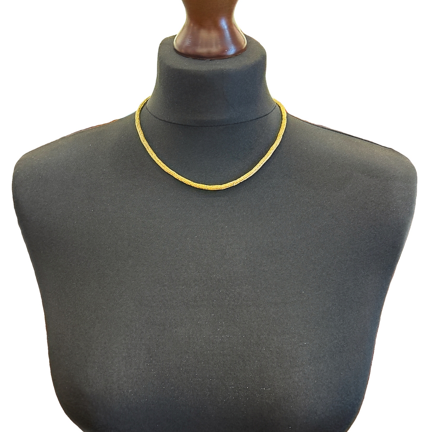 Rare Antique Victorian Etruscan Revival 15ct Gold Woven Link Necklace with Scarab Clasp