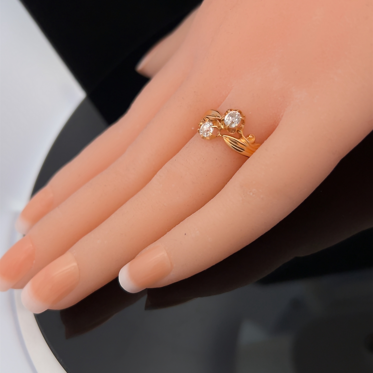 Antique Art Nouveau Diamond 'Toi et Moi' Crossover 22ct Gold Ring