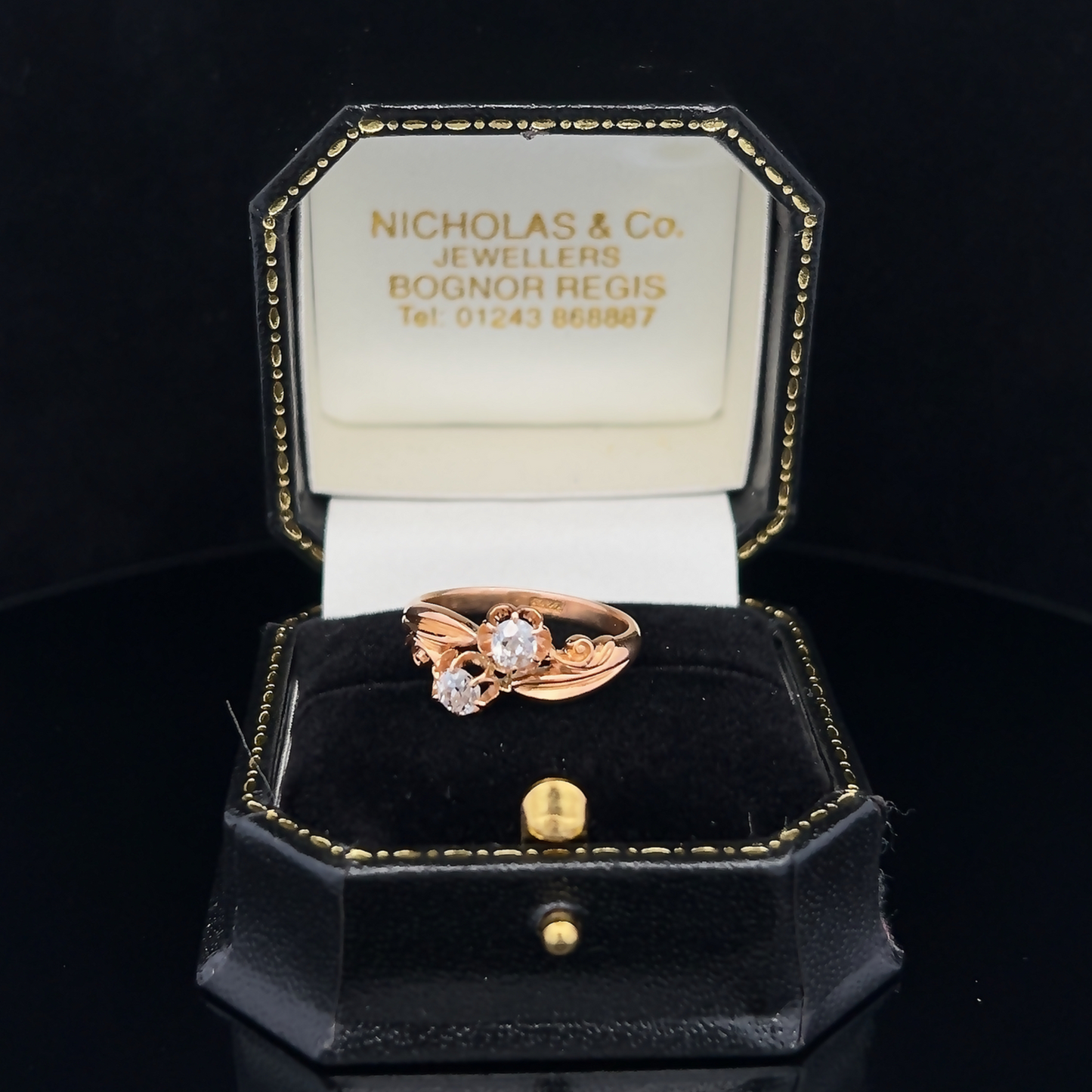 Antique Art Nouveau Diamond 'Toi et Moi' Crossover 22ct Gold Ring