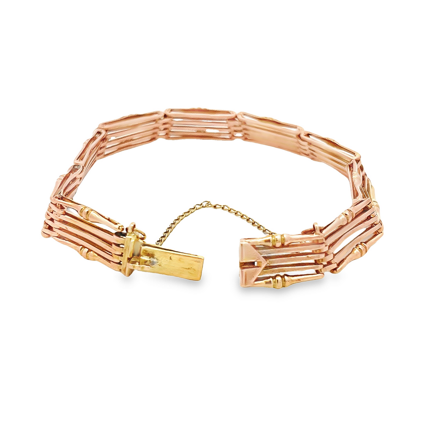 Antique Victorian 9ct Rose Gold Gate Bracelet