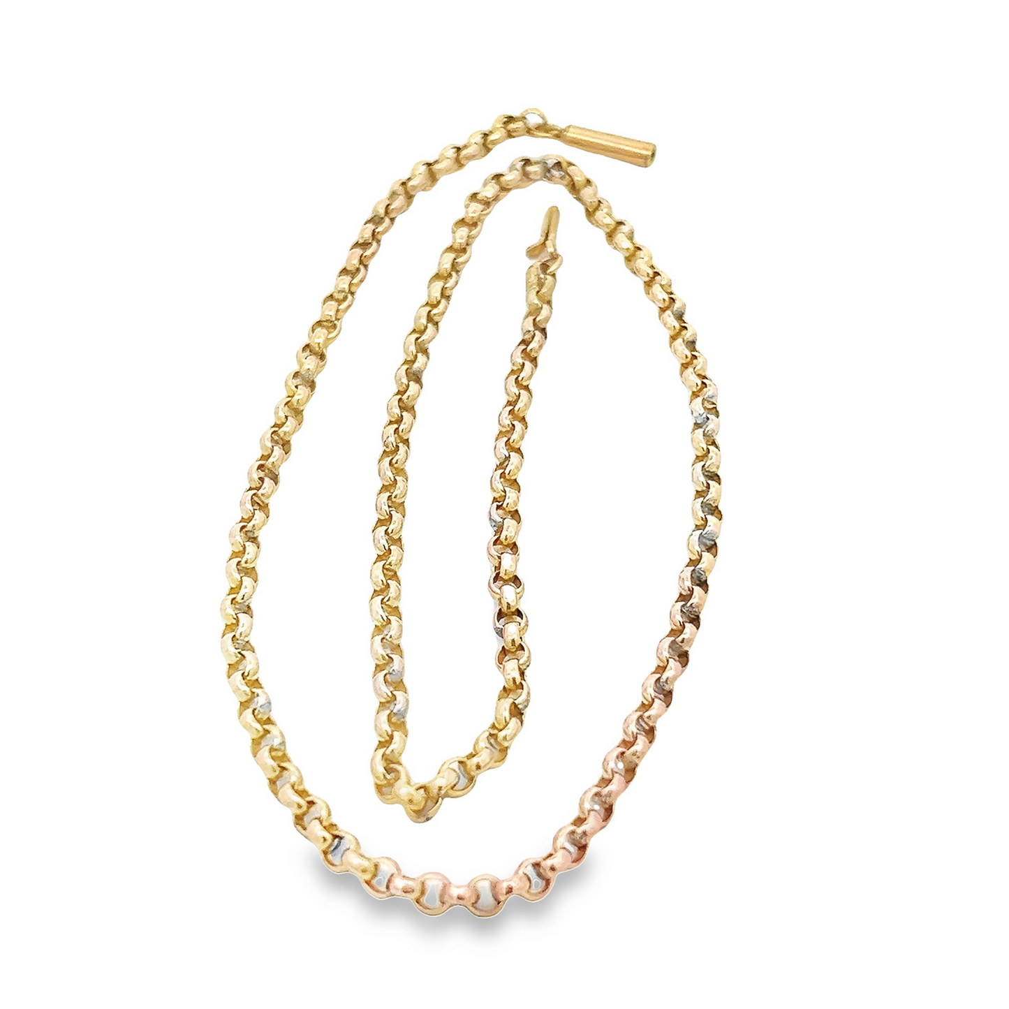 Antique 9ct Yellow Gold Edwardian Faceted Round Belcher Chain