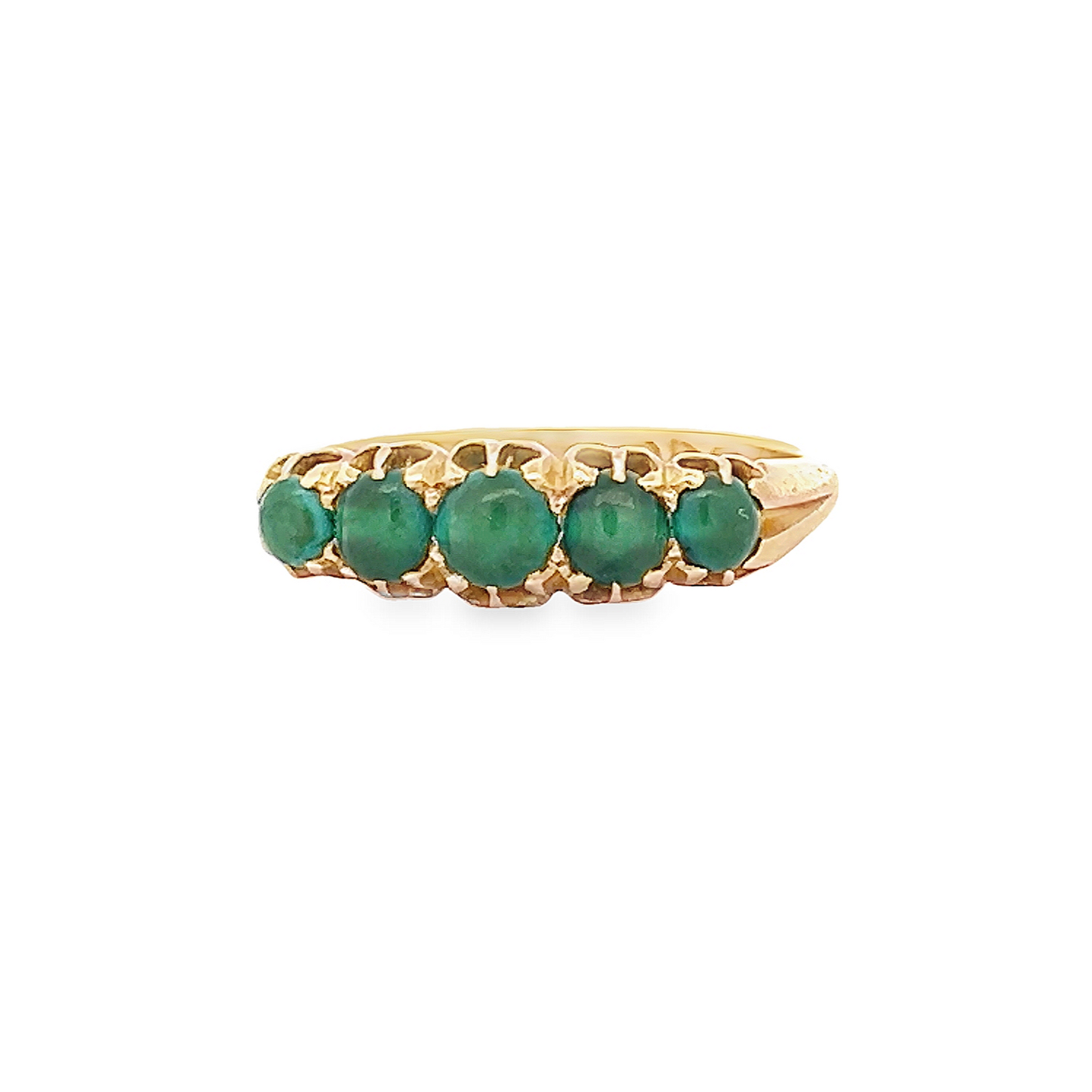 Antique Edwardian Turquoise 18ct Gold 5 Stone Ring