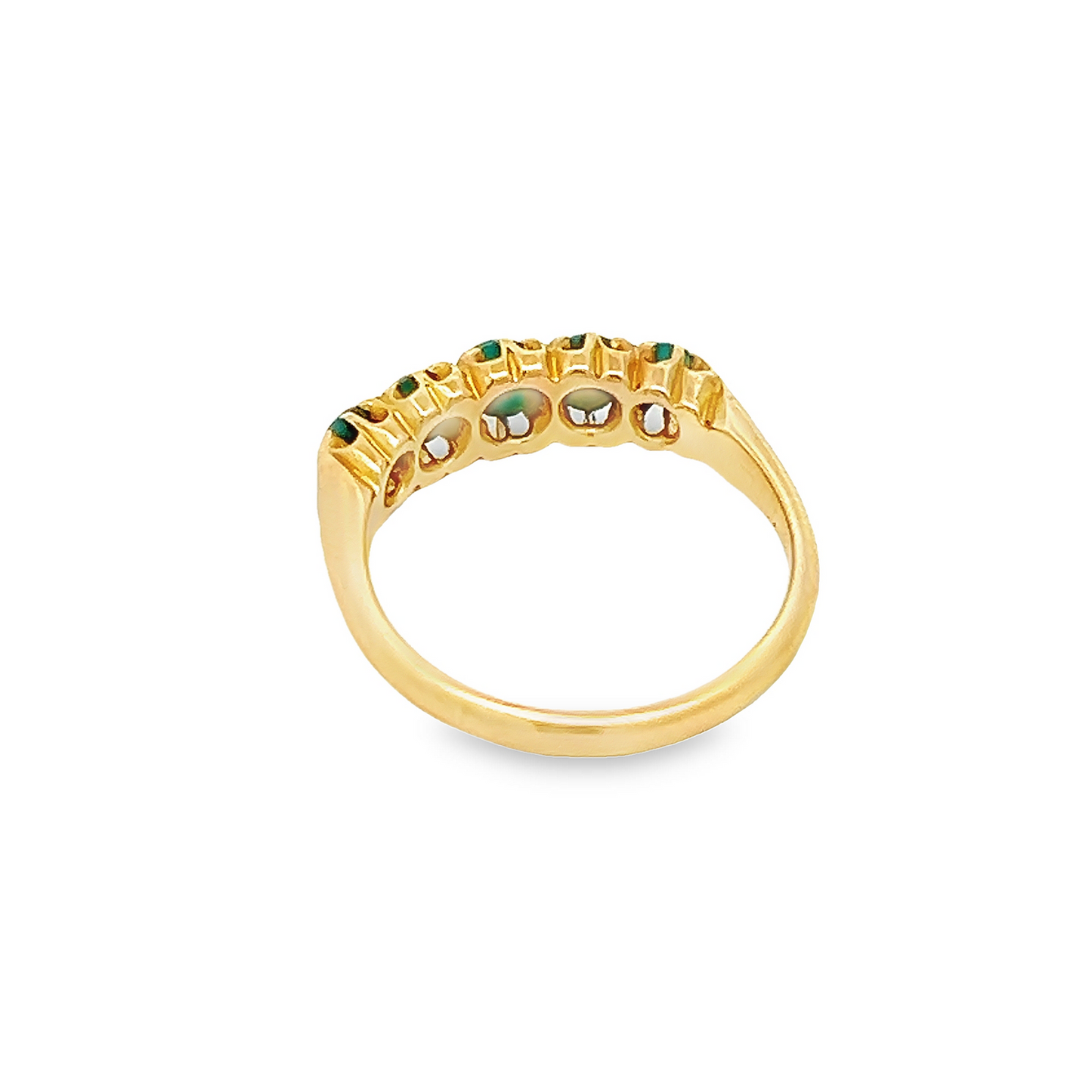 Antique Edwardian Turquoise 18ct Gold 5 Stone Ring