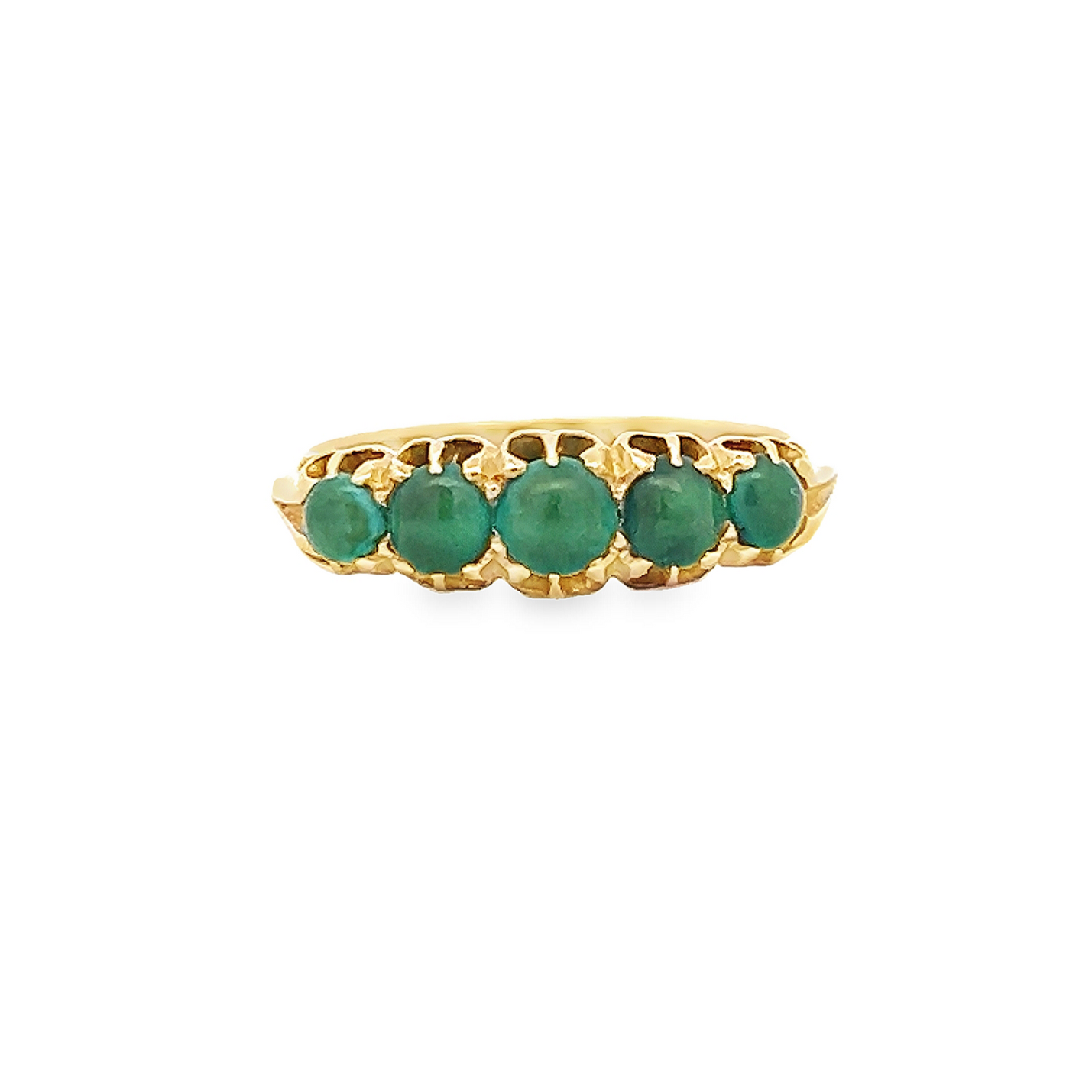 Antique Edwardian Turquoise 18ct Gold 5 Stone Ring