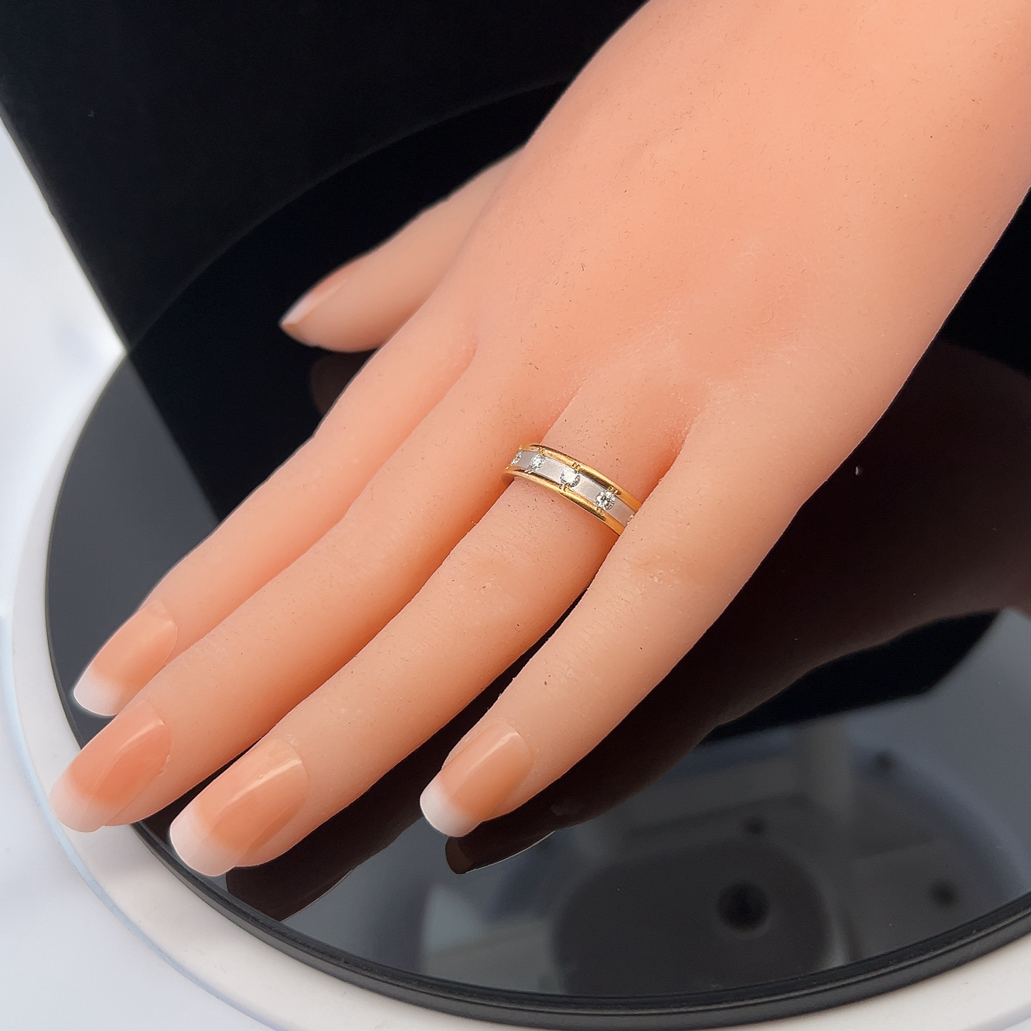 Brown and Newirth Contemporary Design Diamond Set Two Tone 18ct Gold Ring