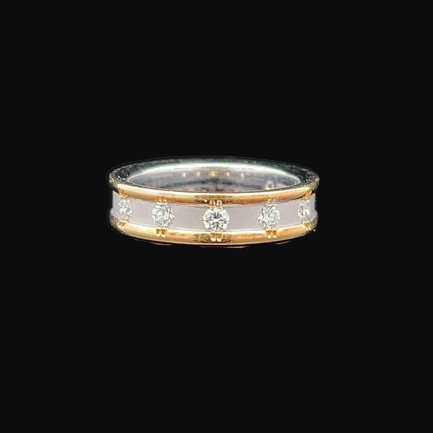 Brown and Newirth Contemporary Design Diamond Set Two Tone 18ct Gold Ring