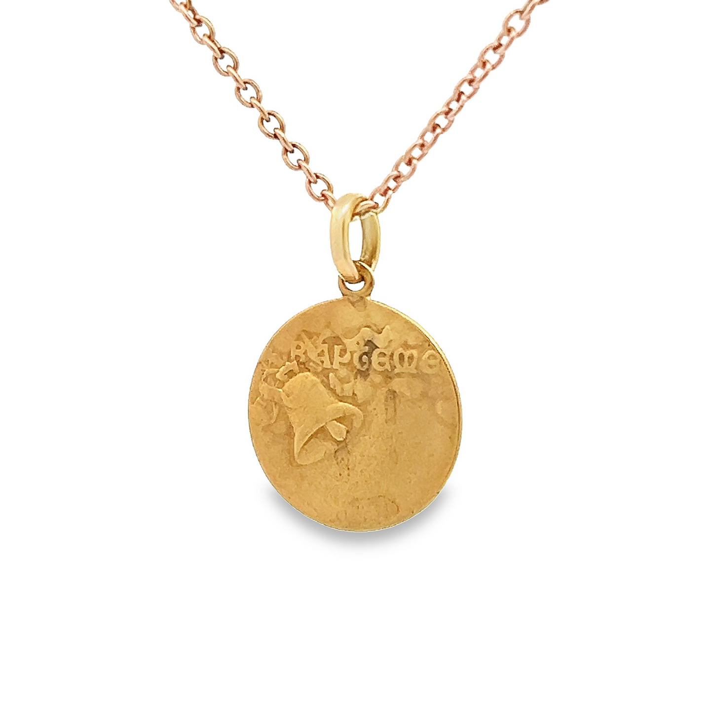 Antique French 18ct Gold Cherub Baptism Medallion / Pendant Signed by Penin Poncet