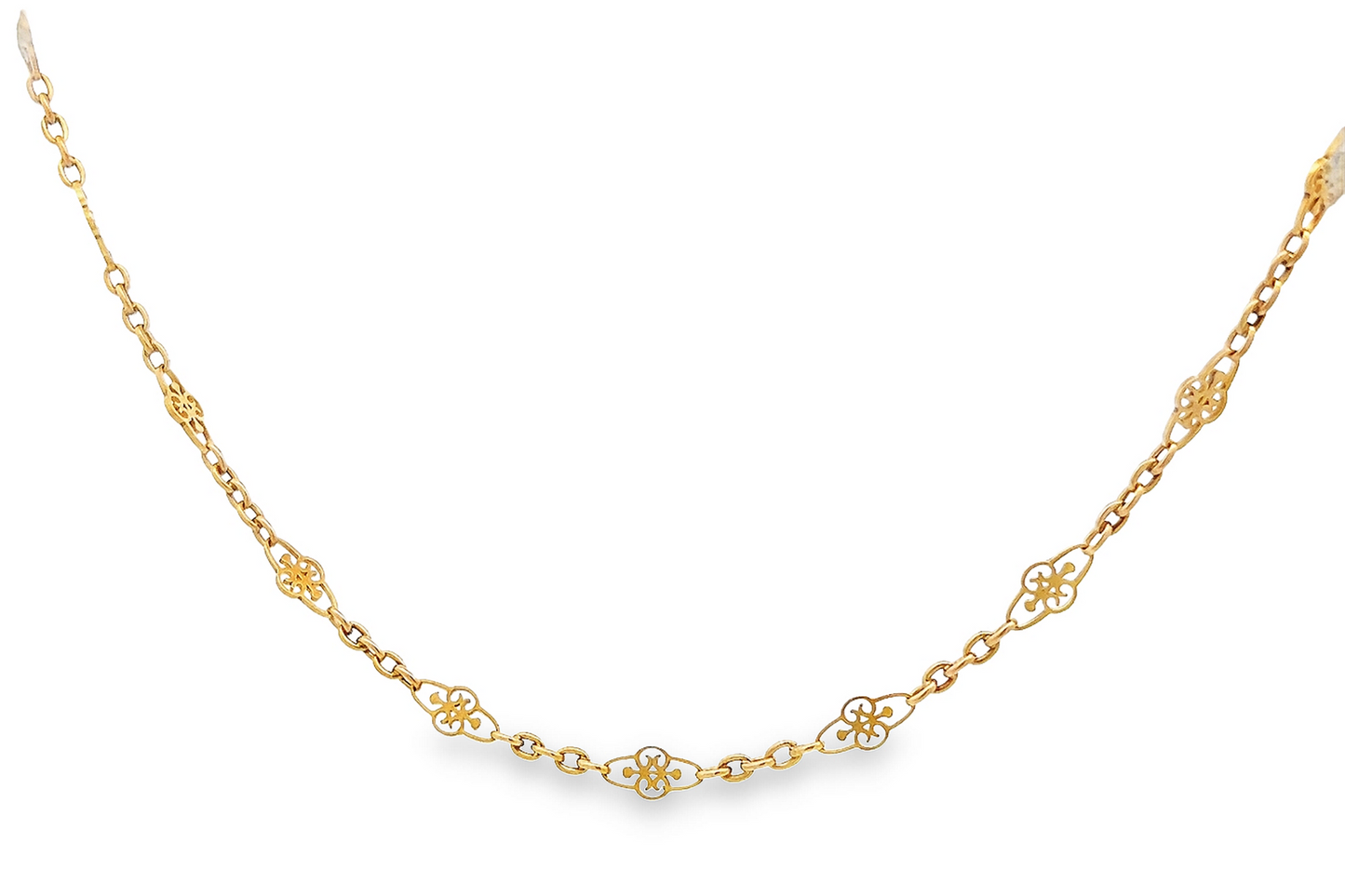 Antique Victorian 18ct Gold Pierced Decorative Link Chain