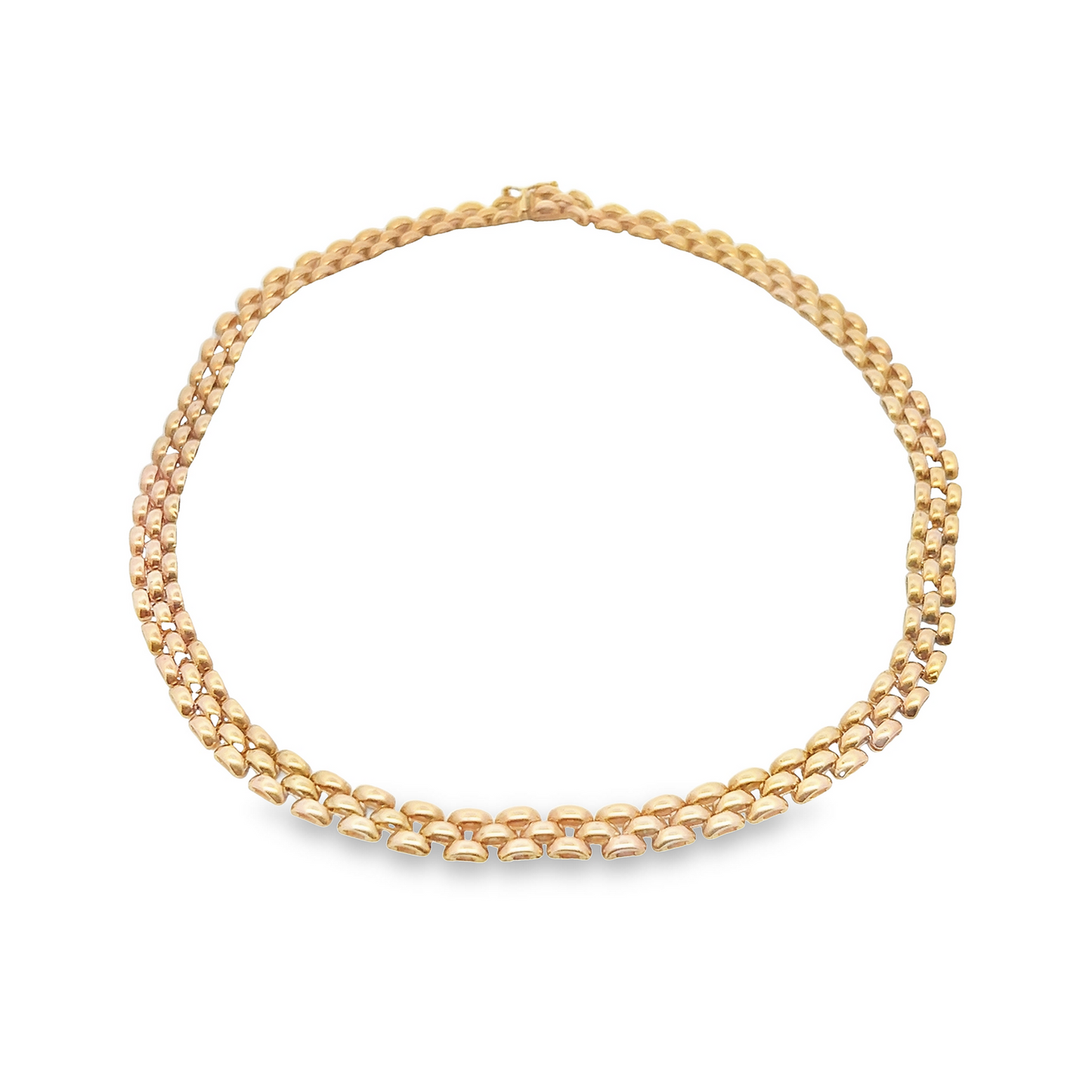 Vintage 9ct Gold Panthere Link Collar Necklace
