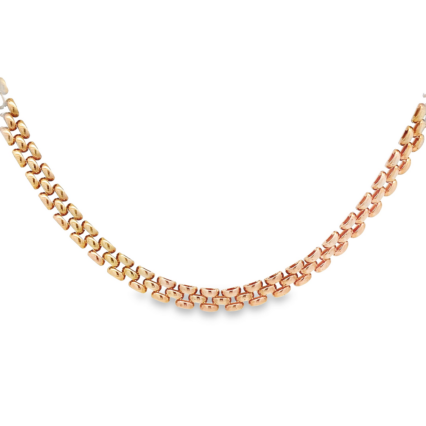 Vintage 9ct Gold Panthere Link Collar Necklace