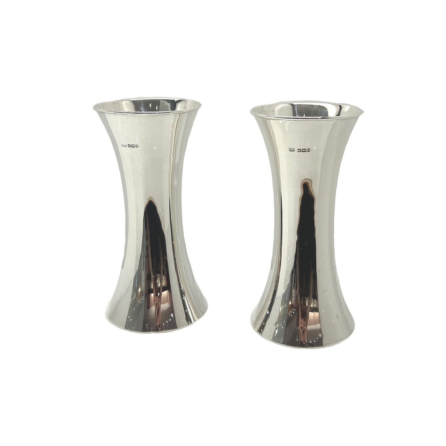 Antique Art Deco Sterling Silver Flower Vases Dated 1924 & 1925