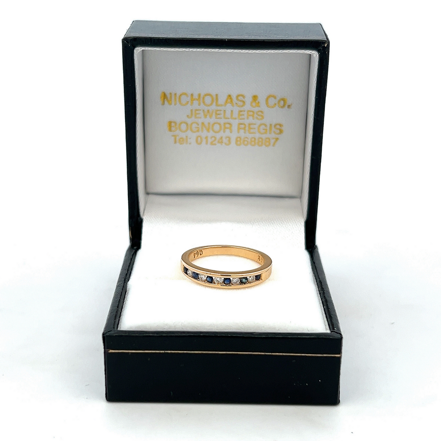 Vintage Diamond and Sapphire 18ct Gold Half Eternity Ring