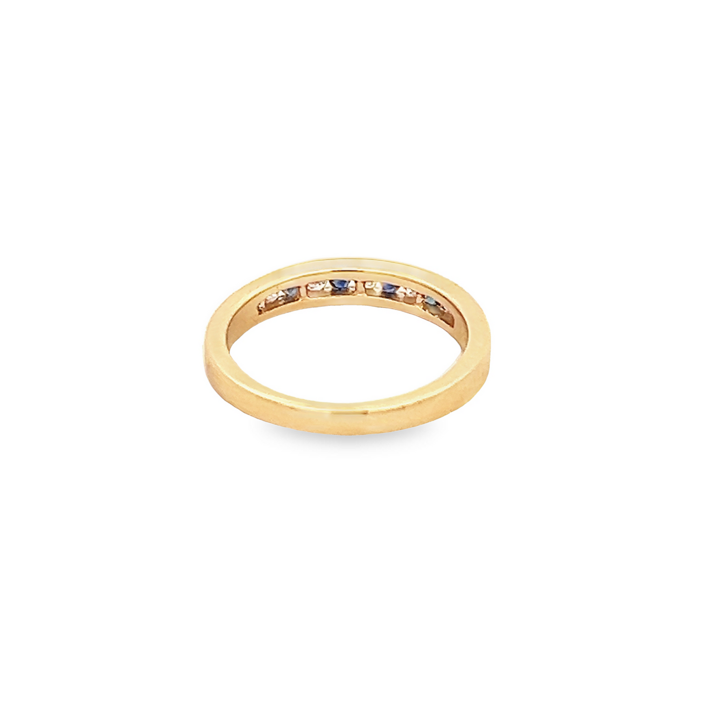 Vintage Diamond and Sapphire 18ct Gold Half Eternity Ring