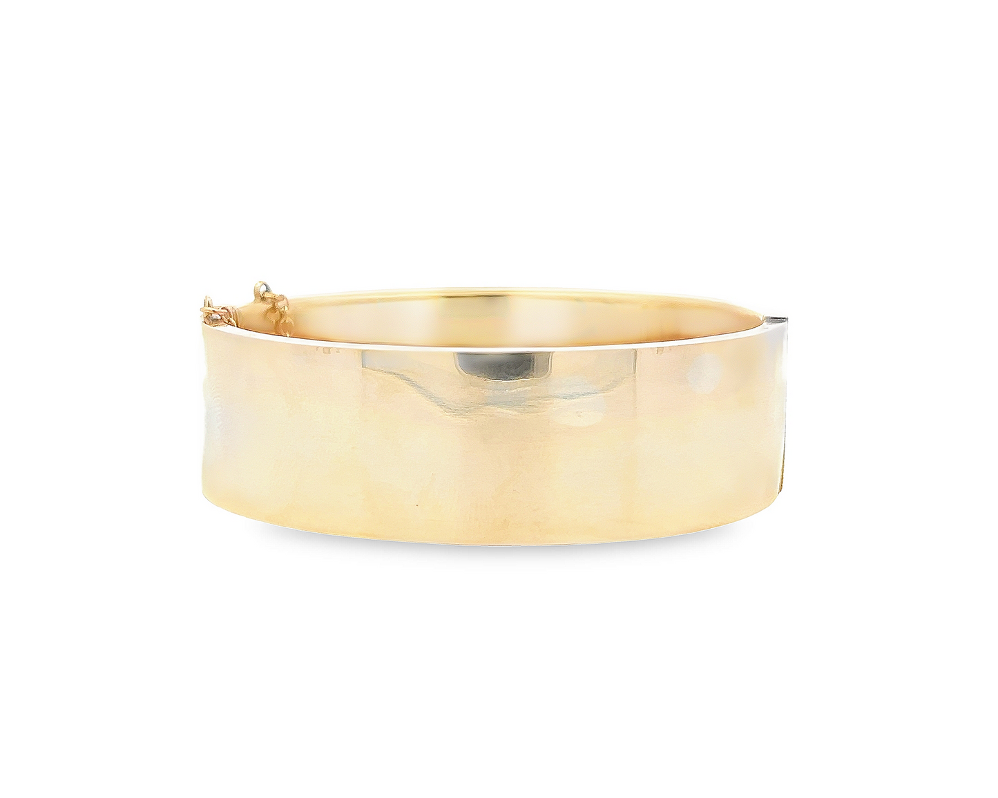 Vintage Victorian Style 9ct Gold Wide Bangle with Engraved Foliate Motifs