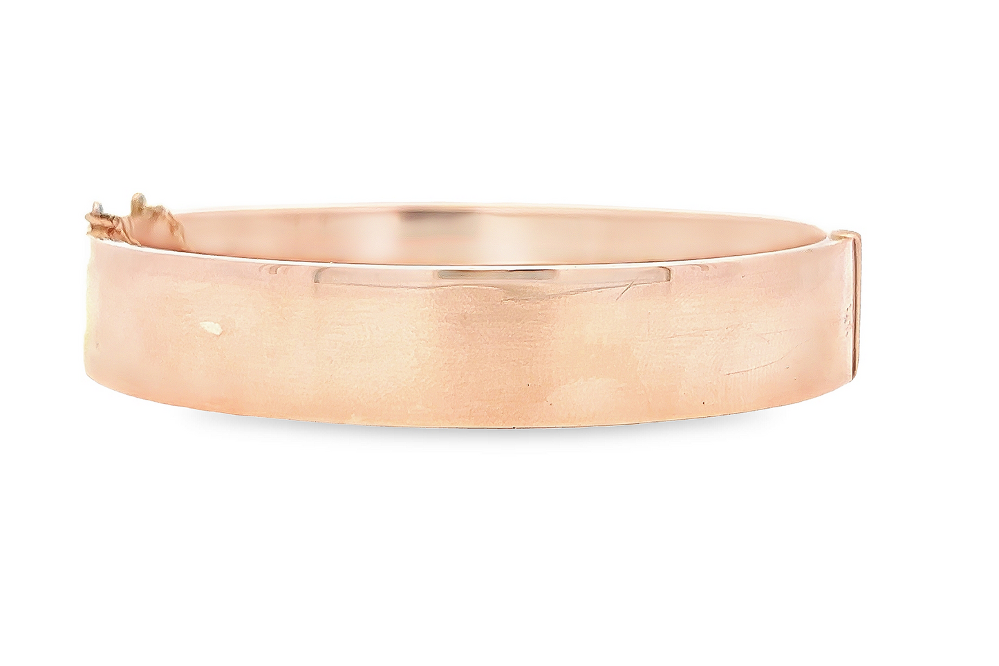 Antique Art Deco 9ct Rose Gold Hinged Bangle with Engraved Foliate Motifs