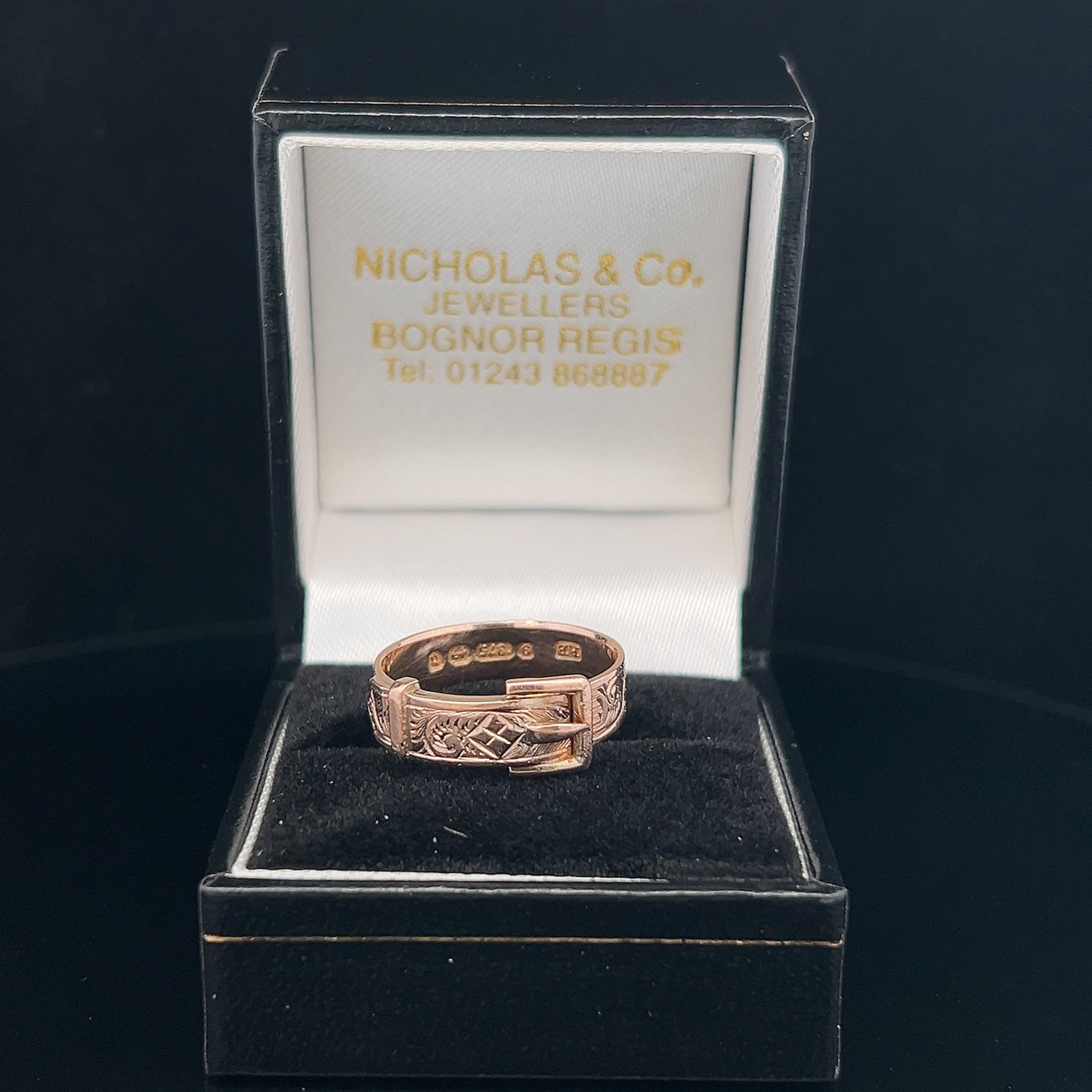 Antique Edwardian 9ct Gold Buckle Ring