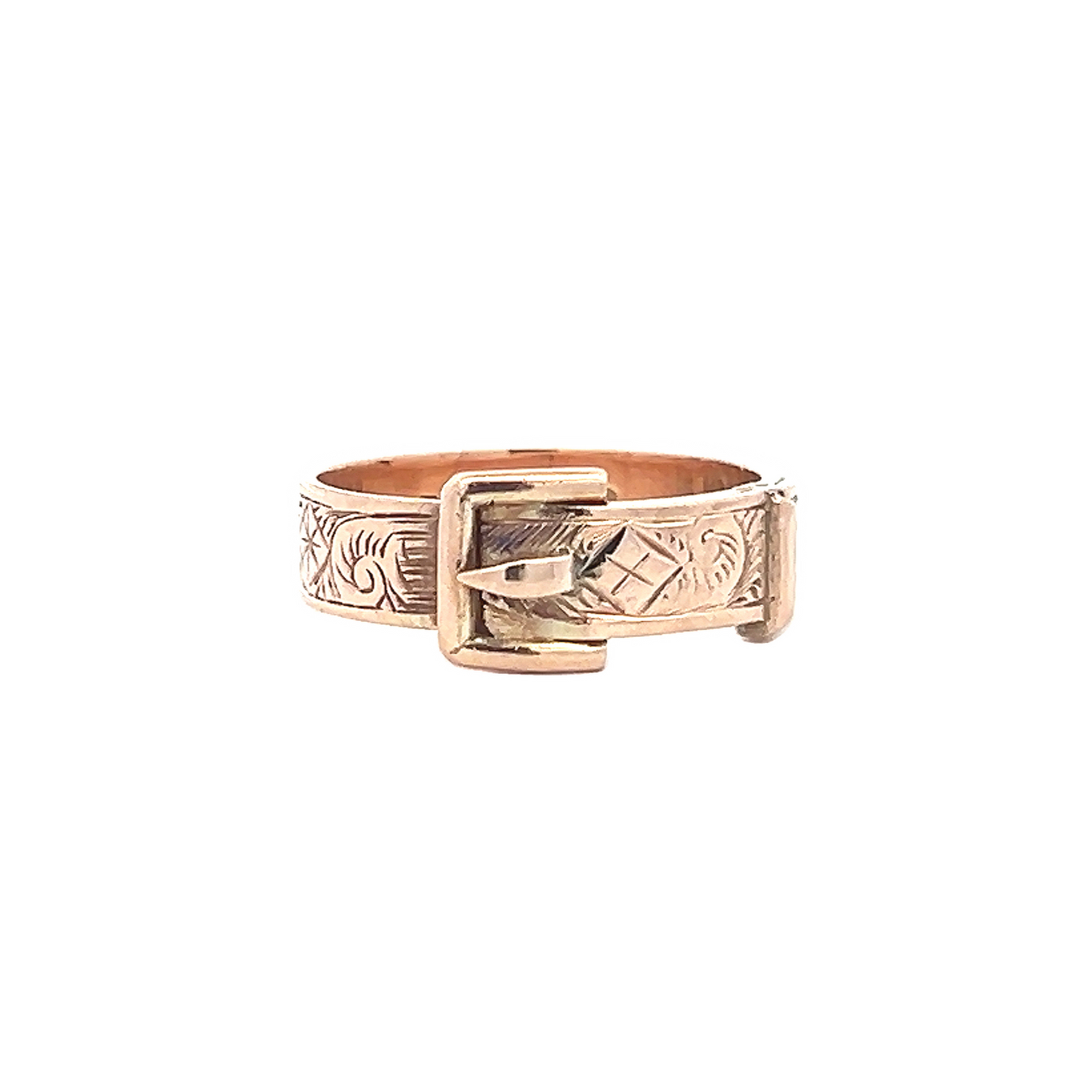 Antique Edwardian 9ct Gold Buckle Ring