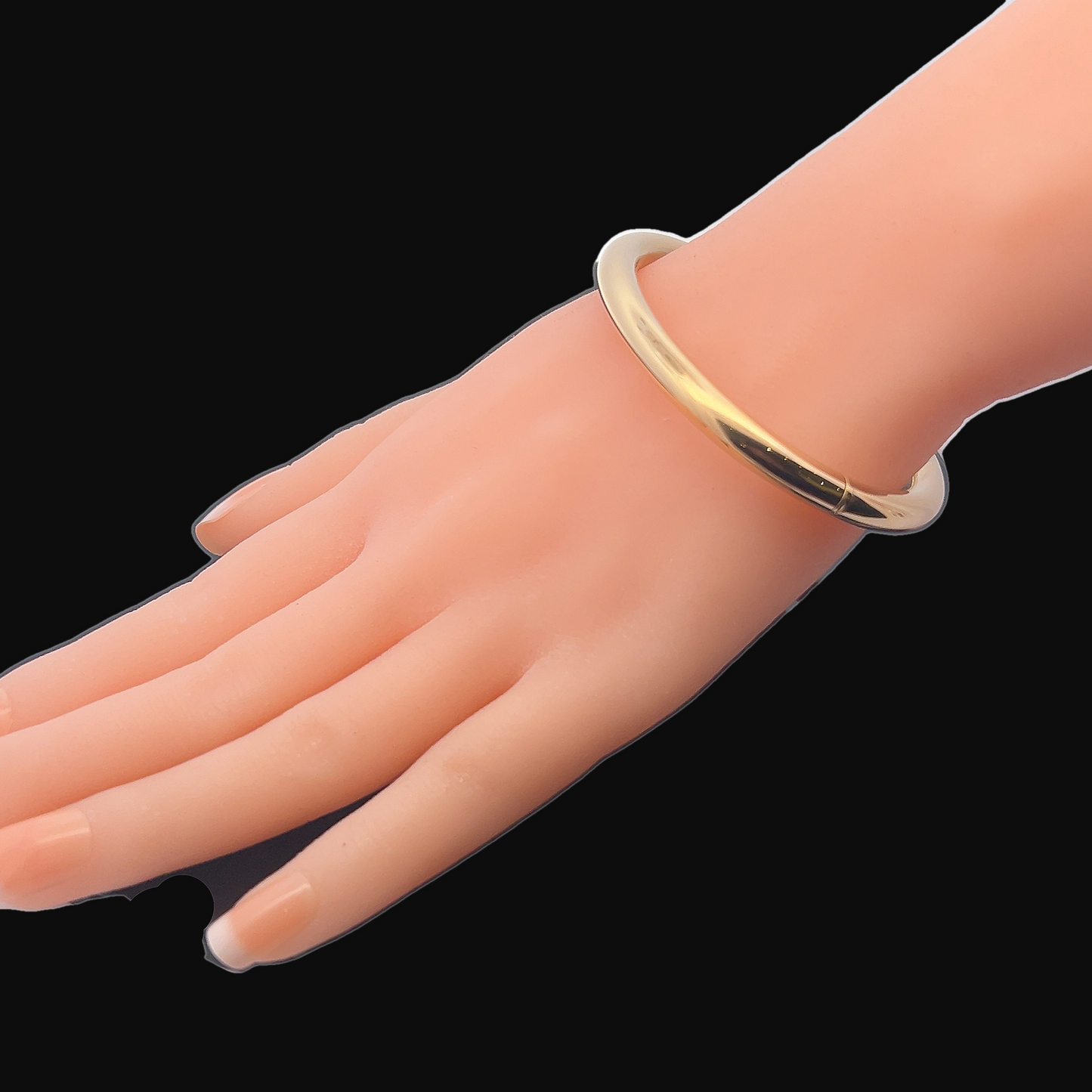 Vintage 18ct Gold Plain Oval Section Hinged Bangle