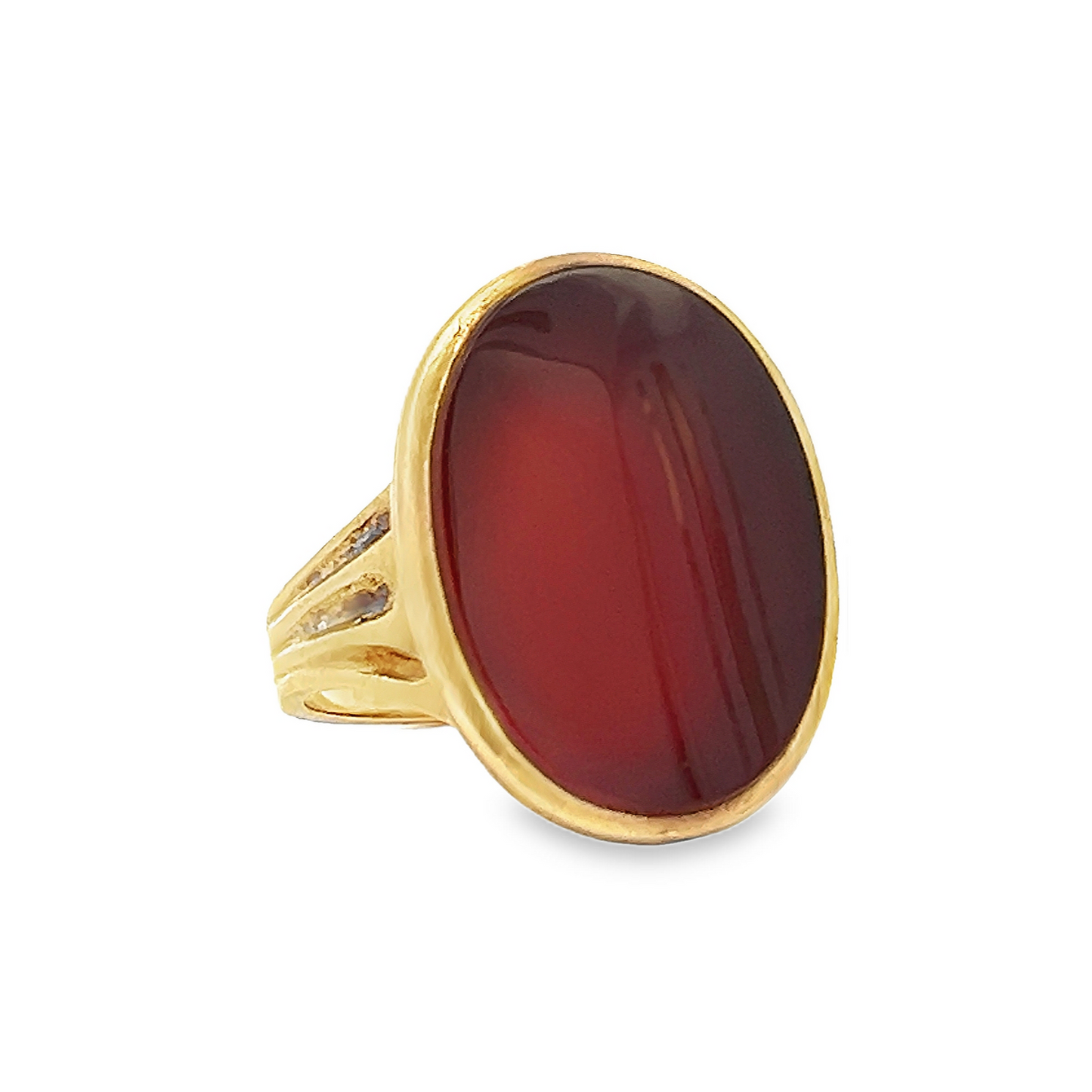Vintage Georgian Style Carnelian 9ct Gold Signet Ring