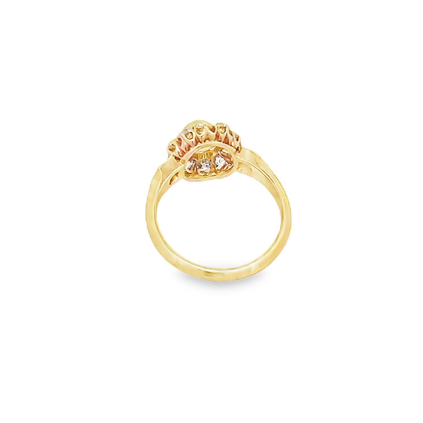 Antique Victorian Cat’s Eye Chrysoberyl & Diamond Cluster 18ct Gold Ring