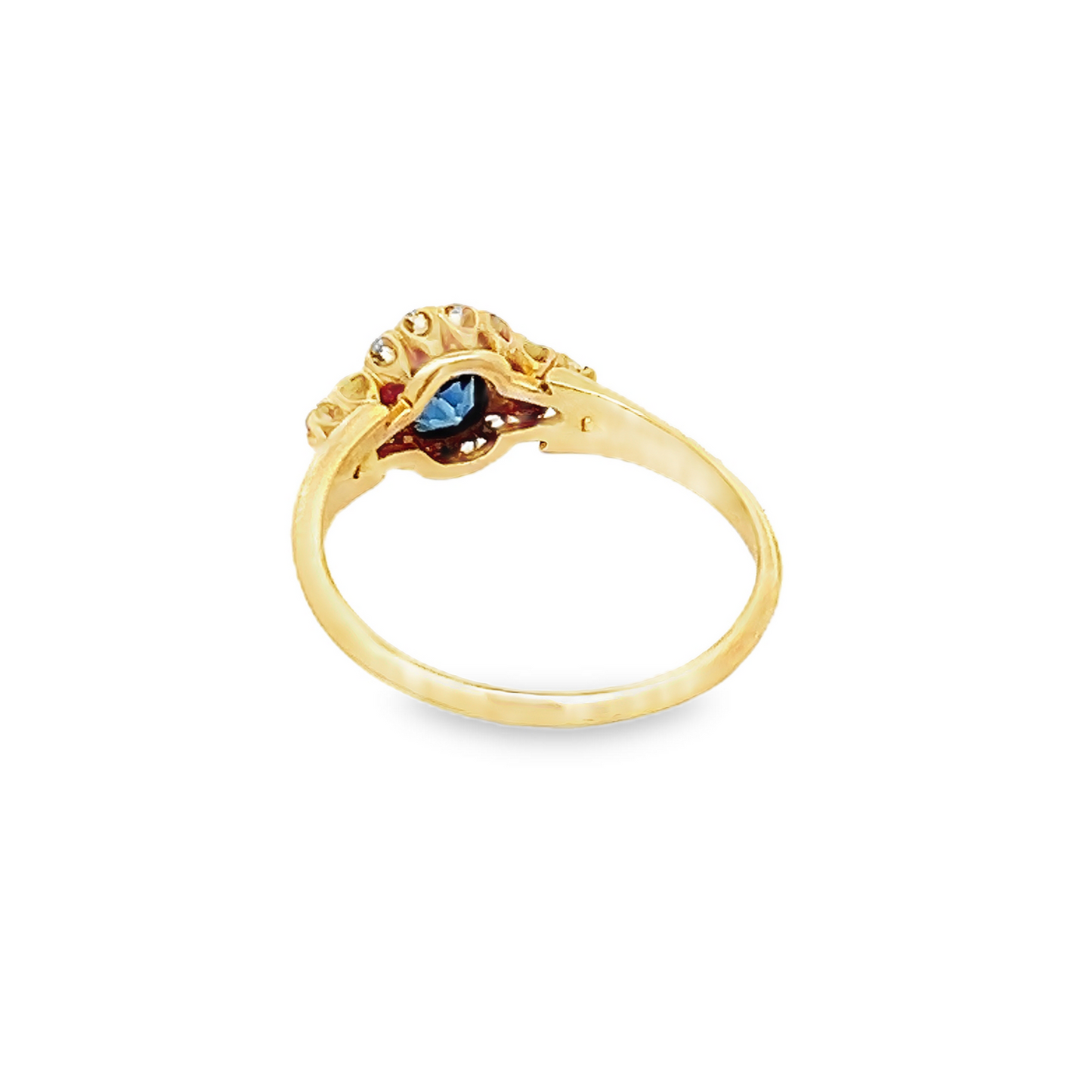 Antique Victorian Sapphire, Diamond and Pearl 18ct Gold Cluster Ring