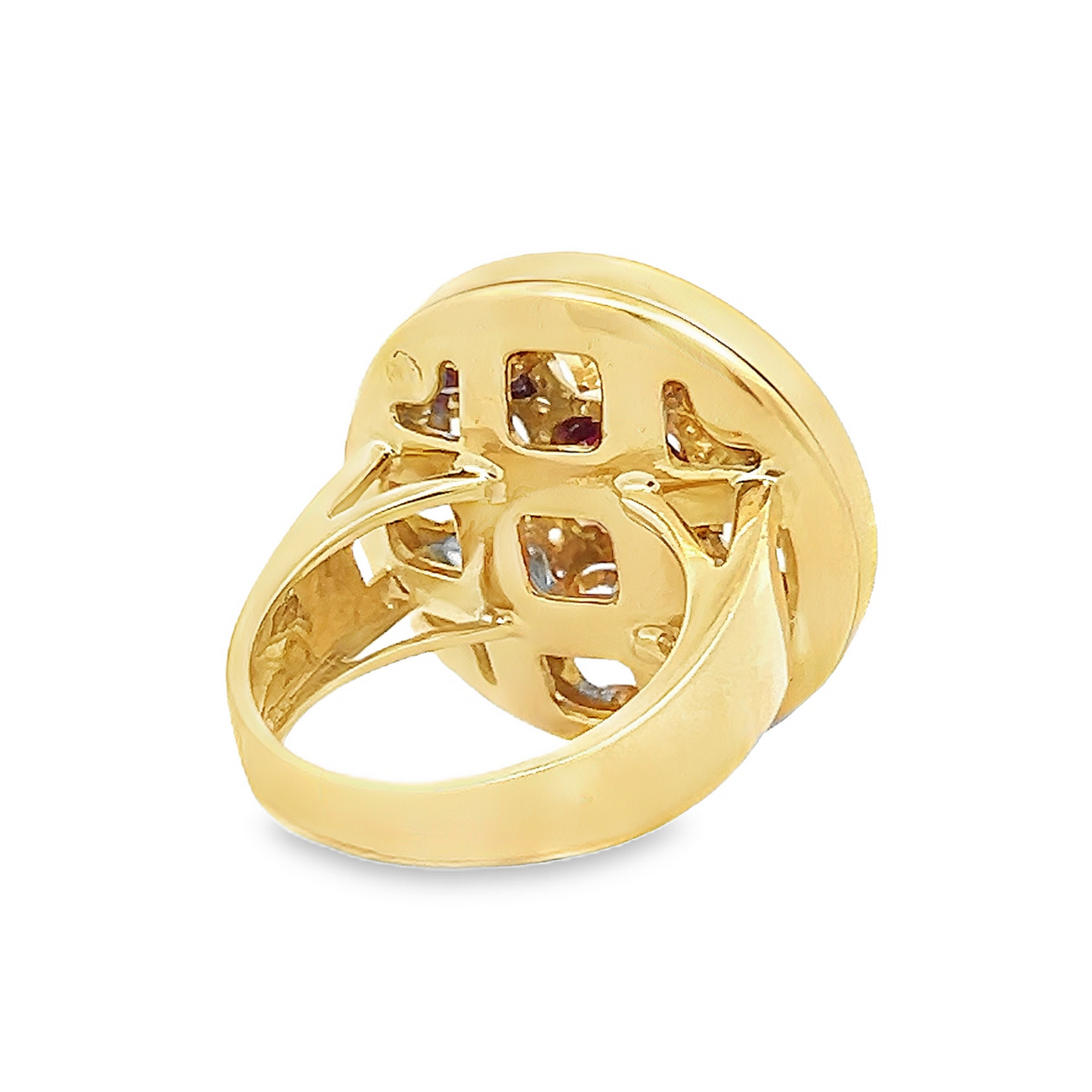 Vintage Multi Gemstone 18ct Gold Cocktail Ring