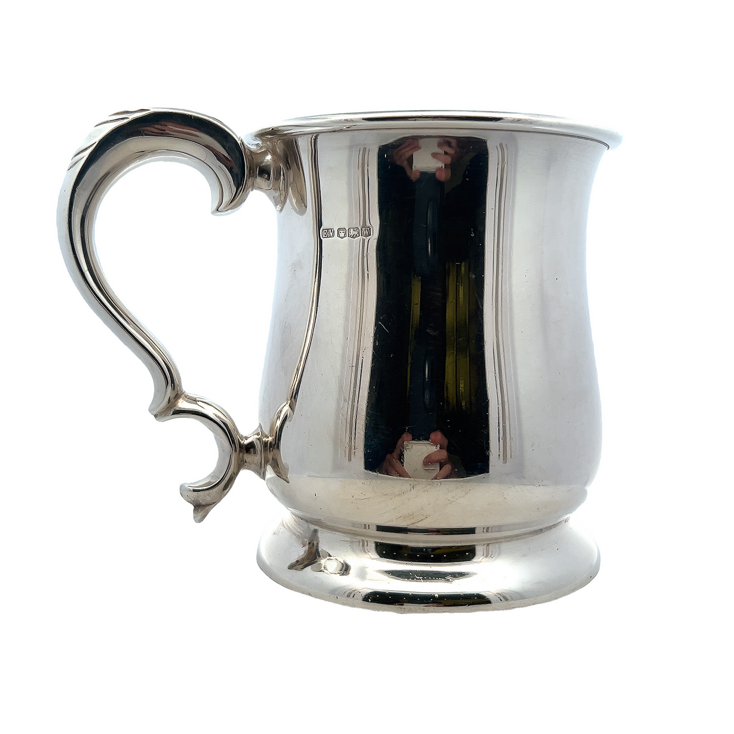 Vintage Art Deco Sterling Silver Pint Tankard Manufactured by Edward Viner