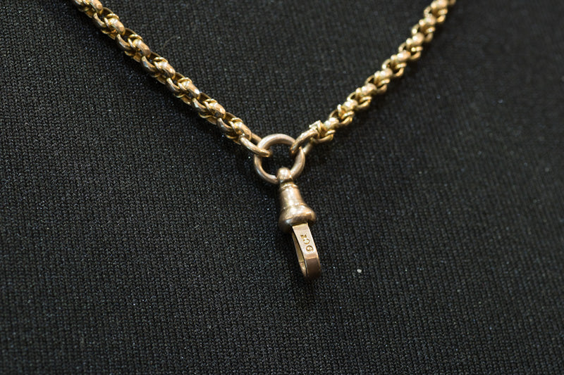 Antique 9ct Gold Guard Chain. Full Opera Length. Attractive Faceted Link. 52 Inches. C1890