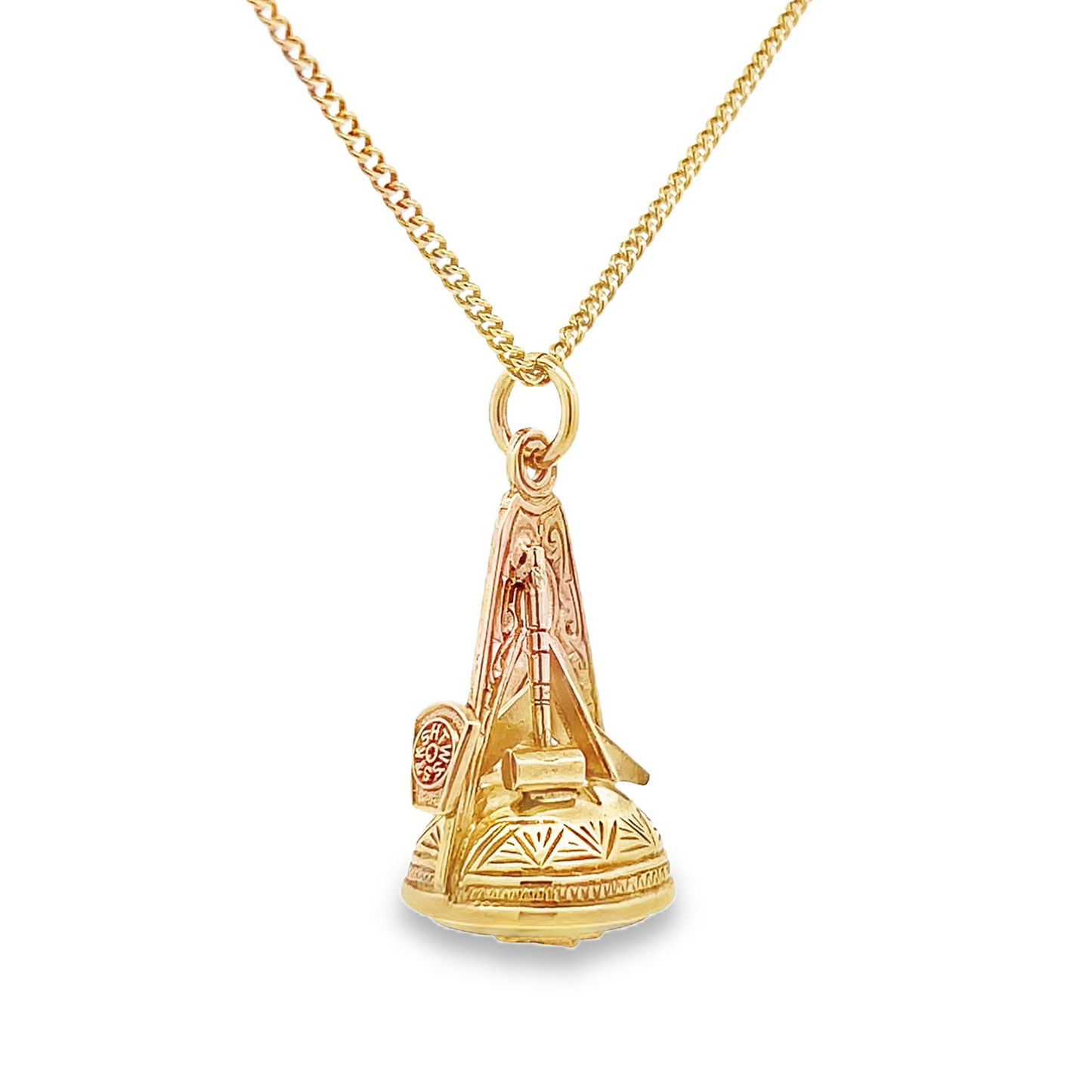 Vintage Onyx 9ct Gold Masonic Symbols Watch Fob