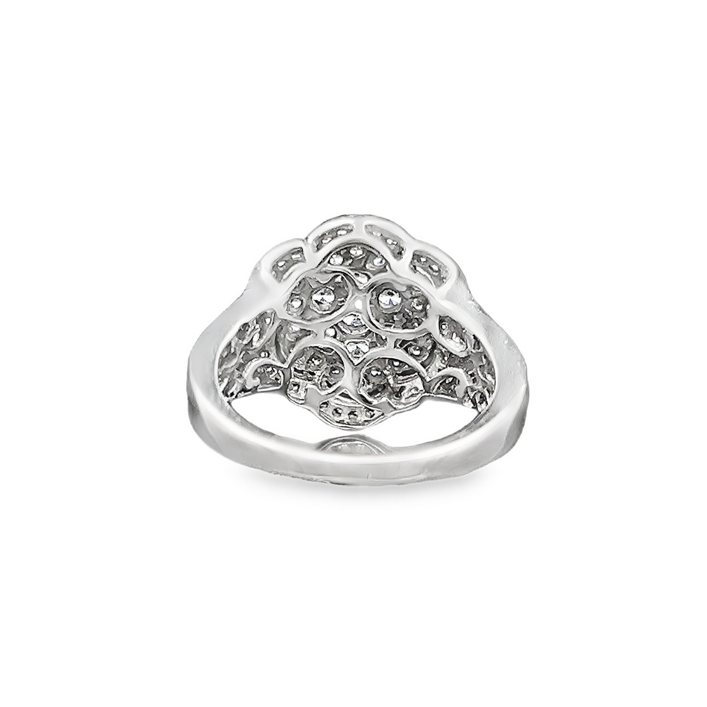 Vintage Diamond Daisy Cluster 18ct White Gold Ring