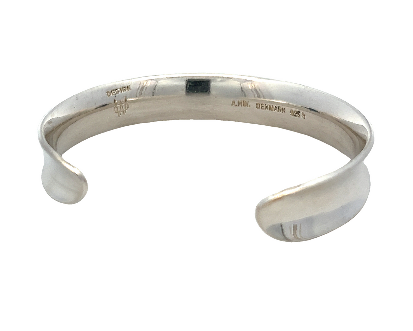 Vintage Ove Wendt for Andreas Mikkelsen Denmark Modernist Sterling Silver Cuff Bangle