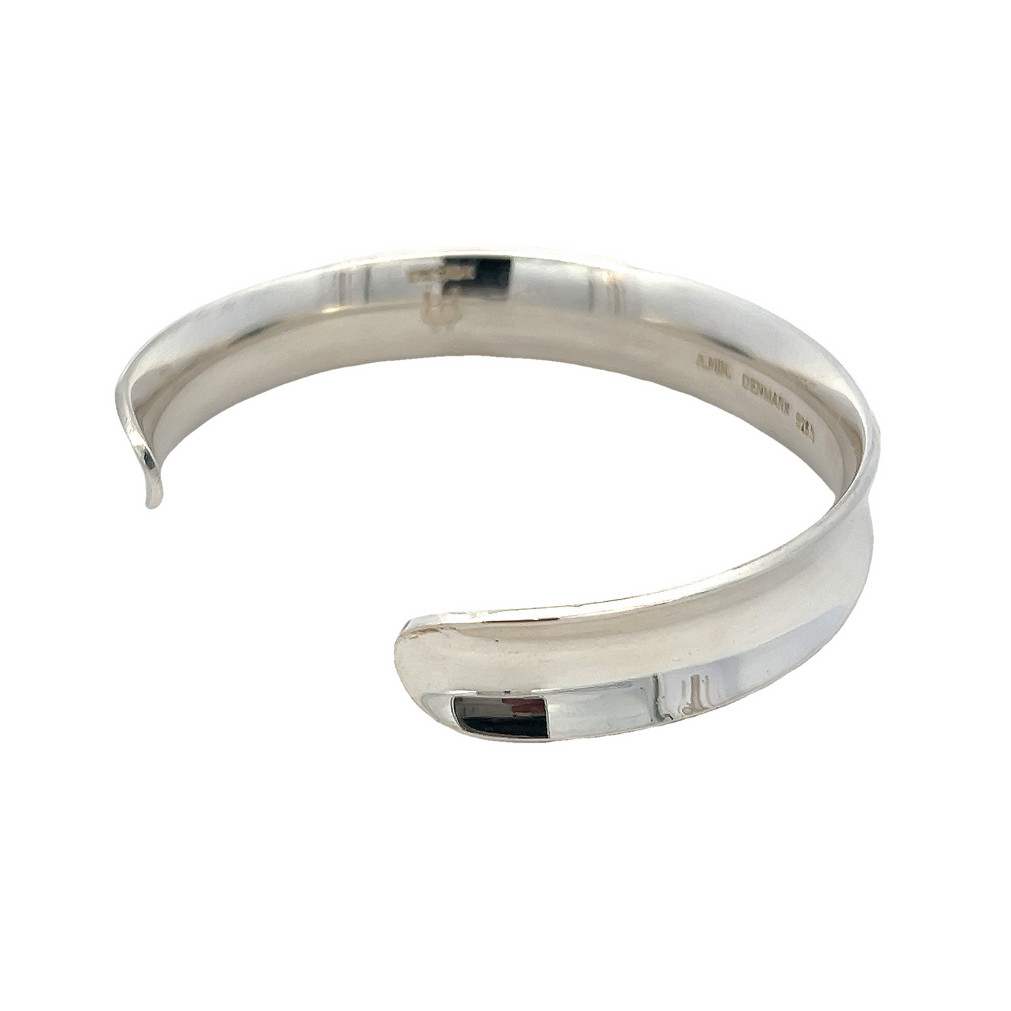 Vintage Ove Wendt for Andreas Mikkelsen Denmark Modernist Sterling Silver Cuff Bangle