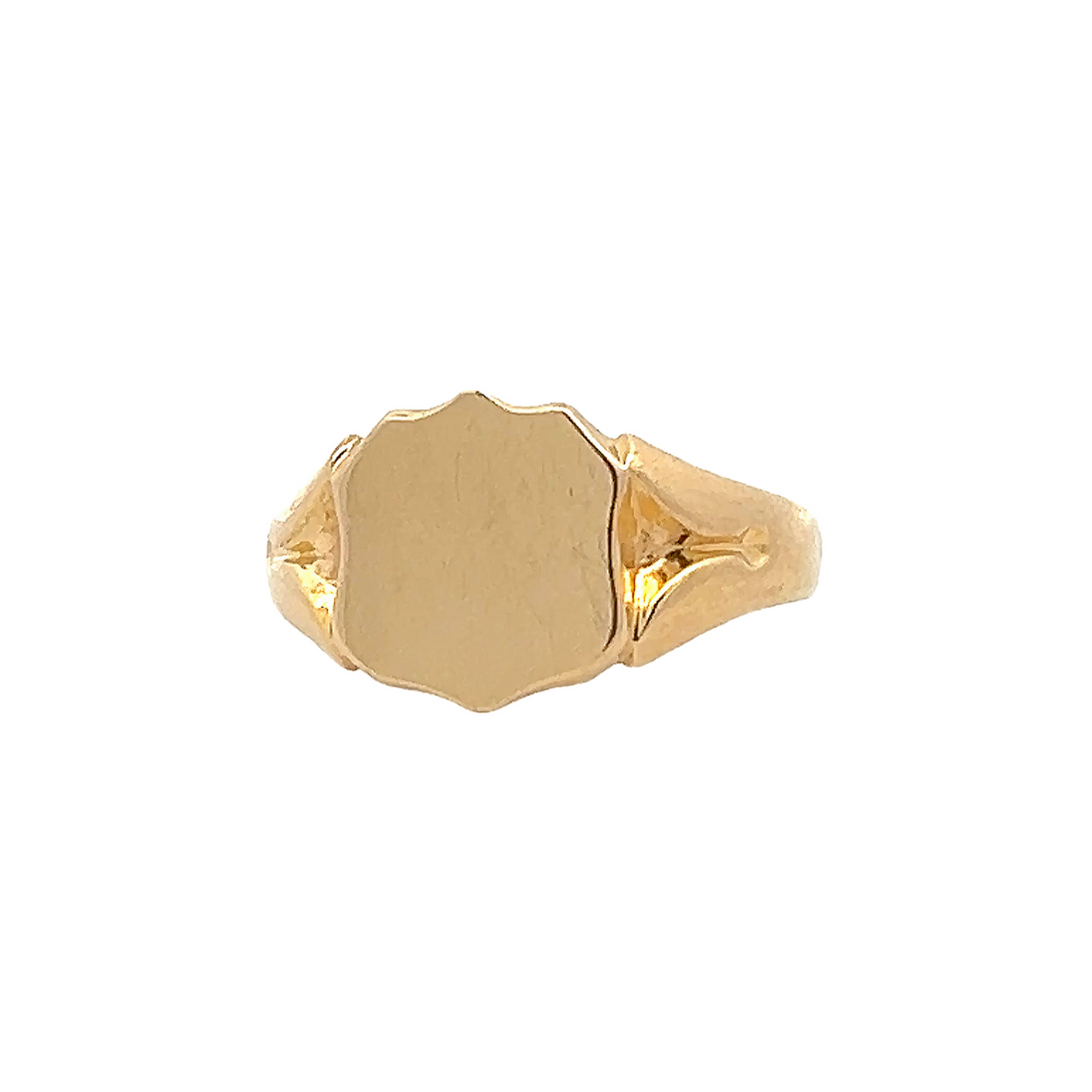 Vintage Art Deco Shield Motif 18ct Gold Signet Ring