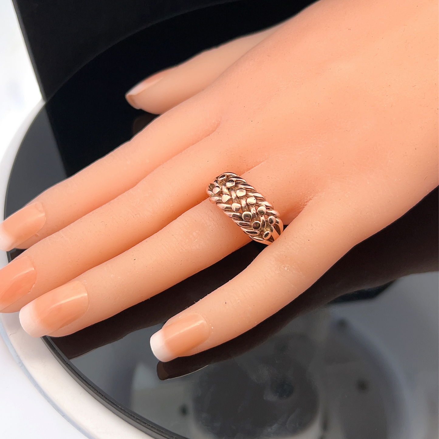 Antique Edwardian 9ct Rose Gold Keeper Ring